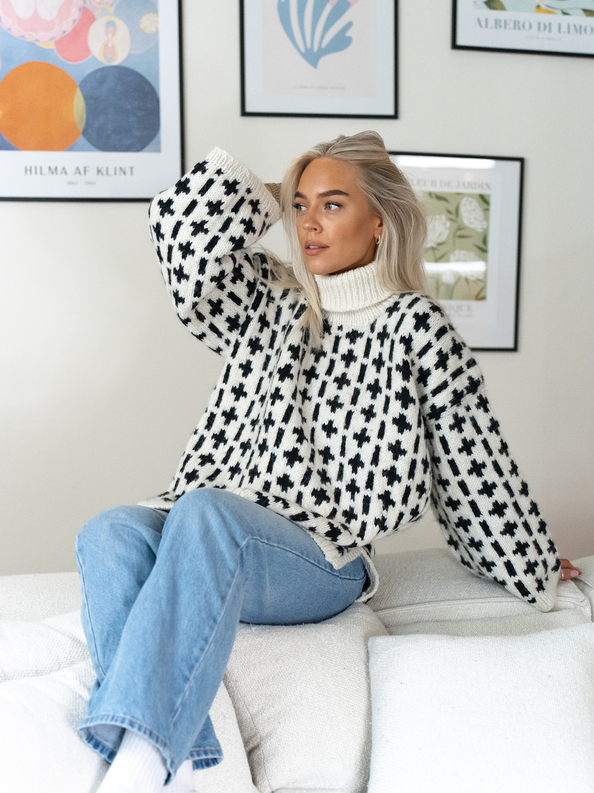 BONDI sweater hvit/sort