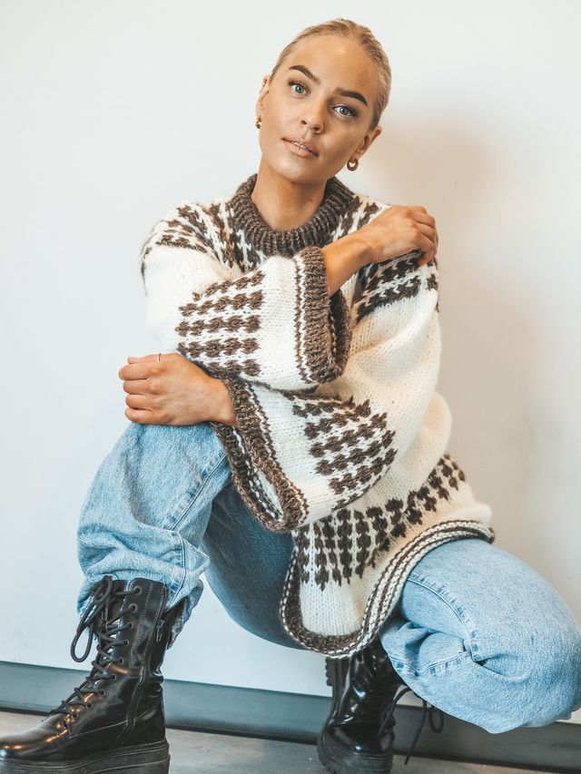 CHARLIE SAGA genser natur/brun