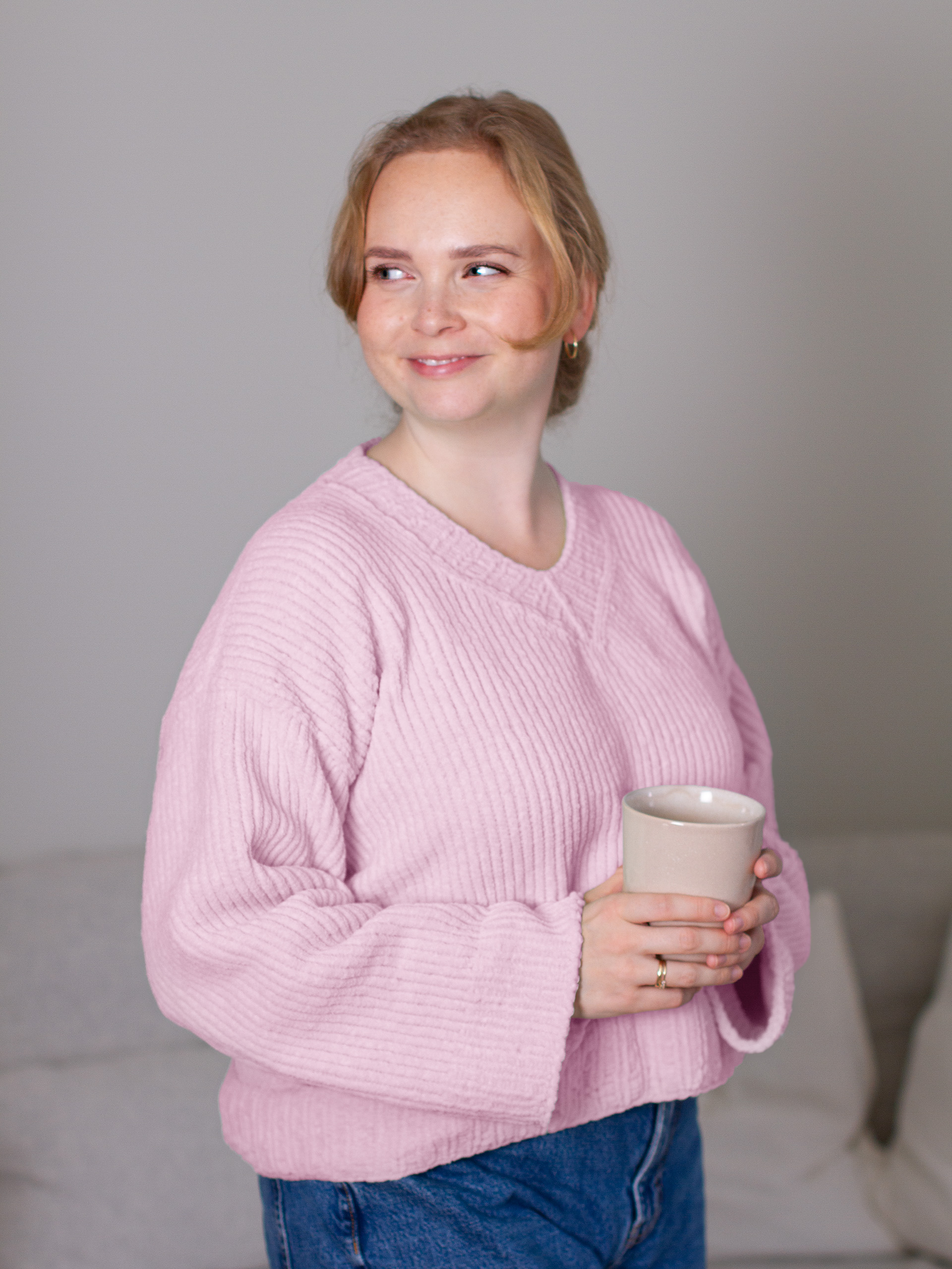 24024-D Chill genser - Lys rosa
