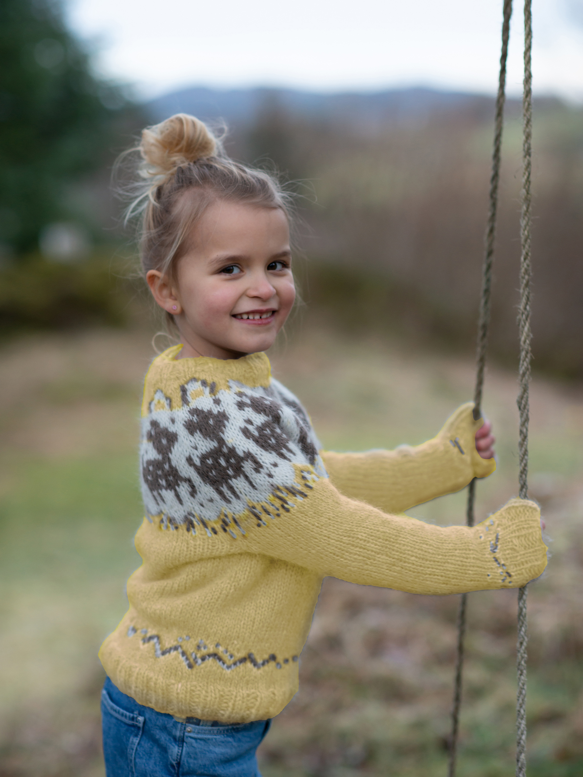 DEER genser barn lys gul