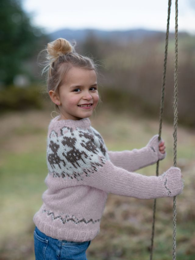 DEER genser barn pudderrosa