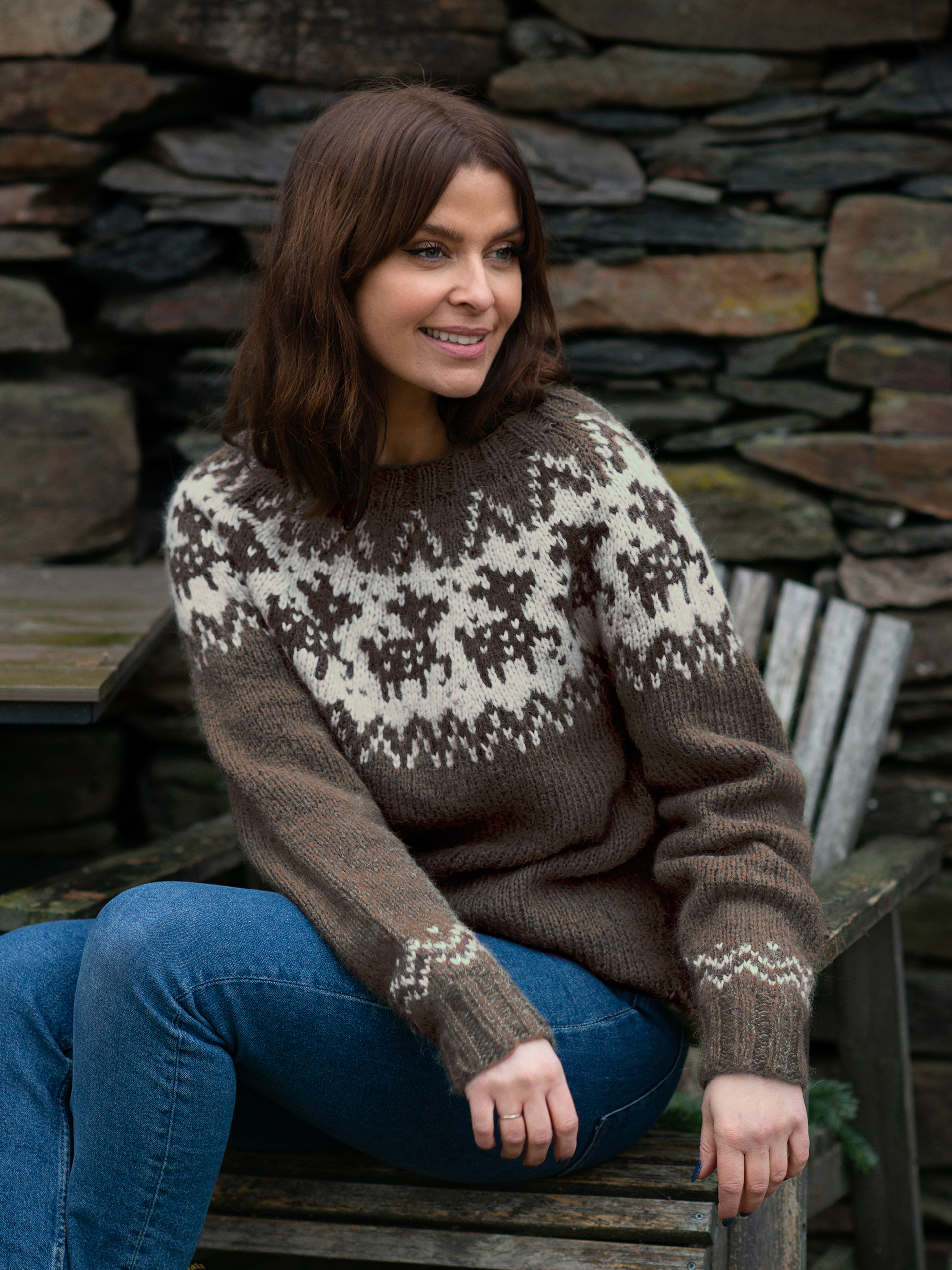 DEER genser dame brun