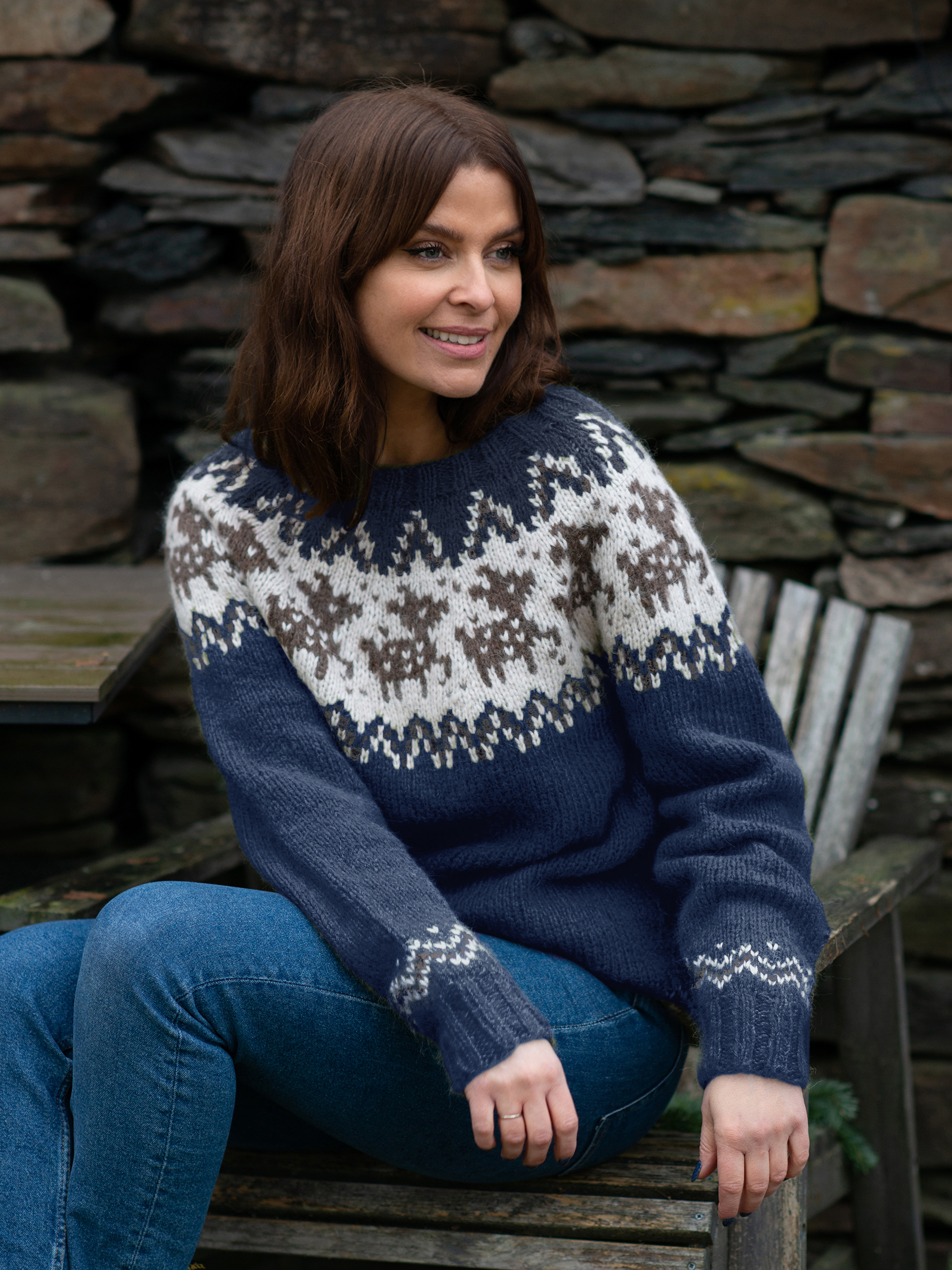 DEER genser dame jeansblå