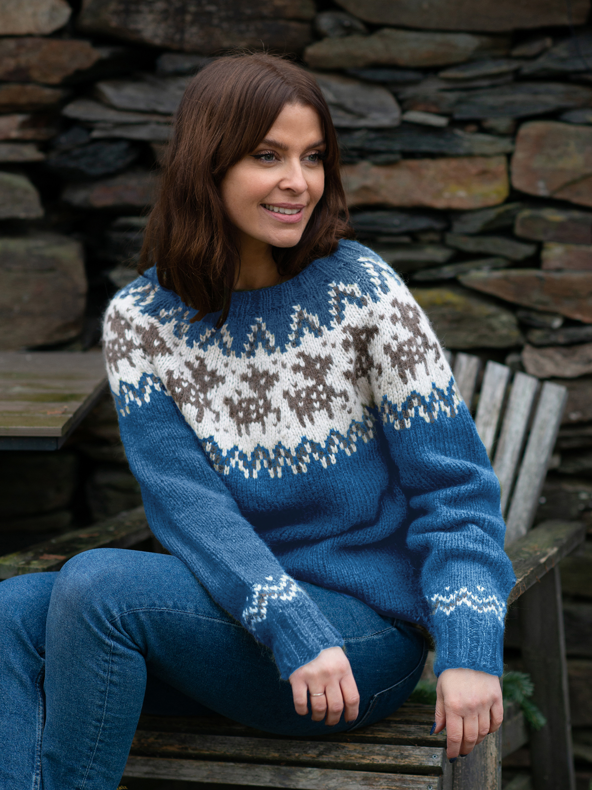 DEER genser dame lys jeansblå