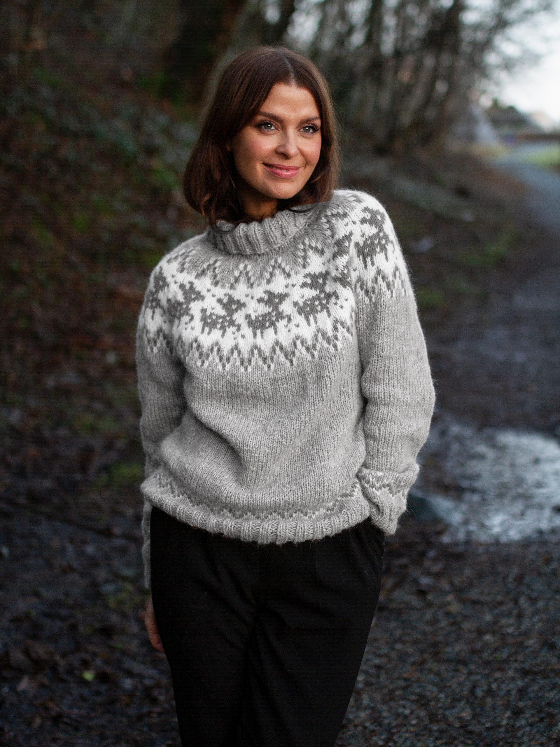 DEER genser dame perlegrå