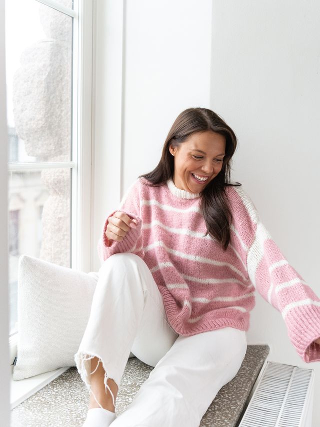 DESTINY DRIFT sweater rosa hvit