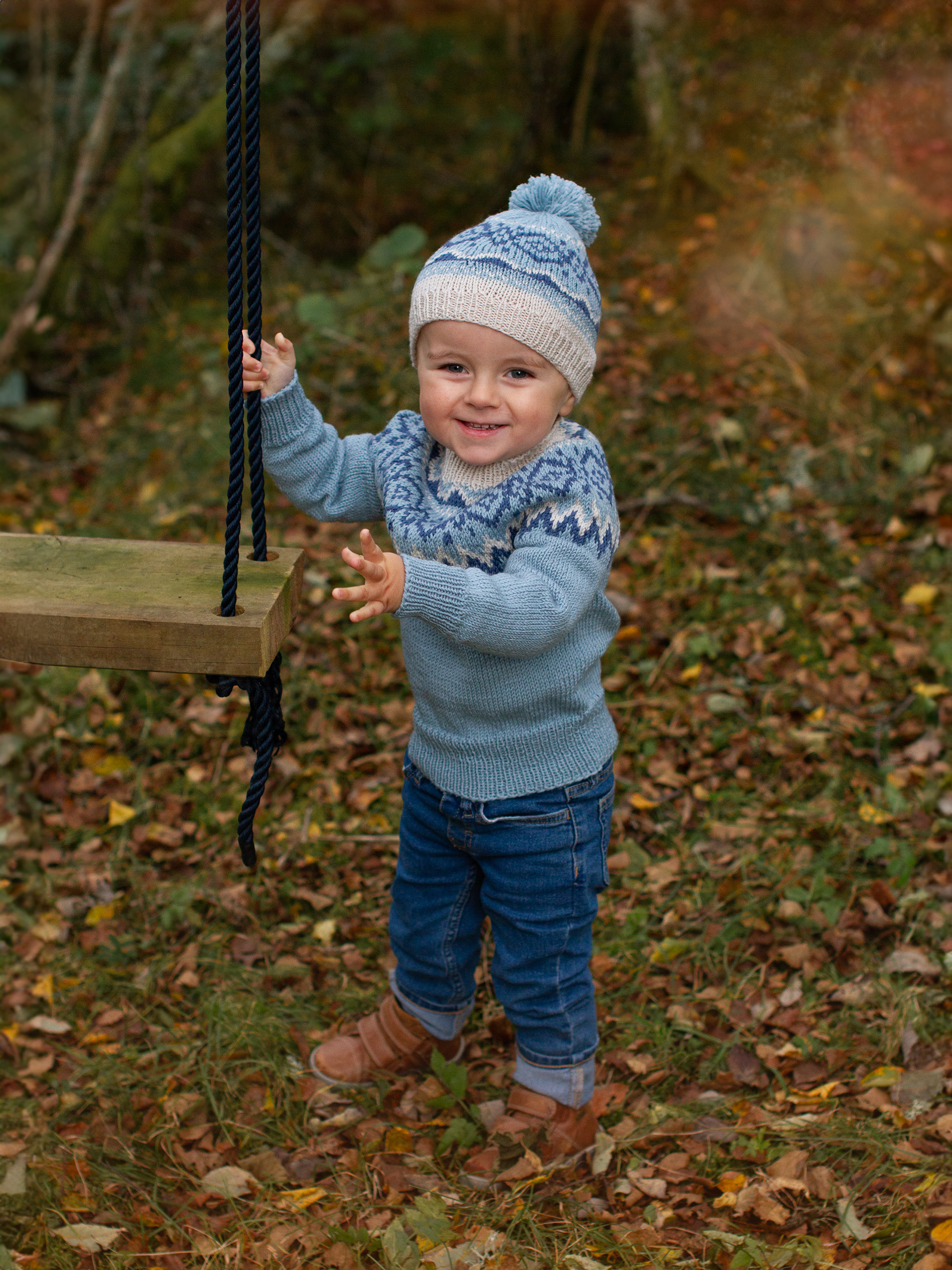 DRIV genser & lue lys petrol (Merinor)