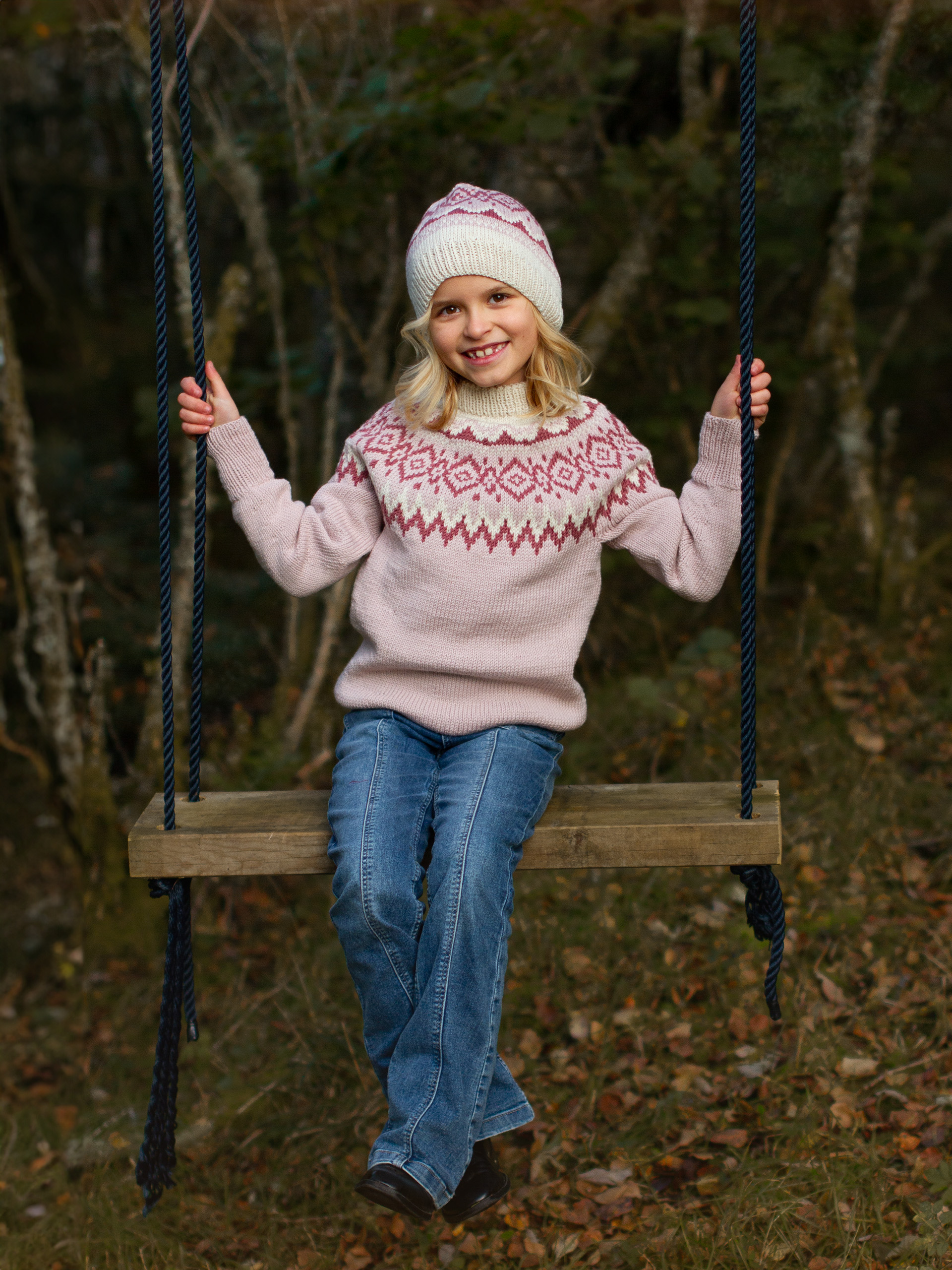 DRIV genser & lue pudderrosa (Merinor)