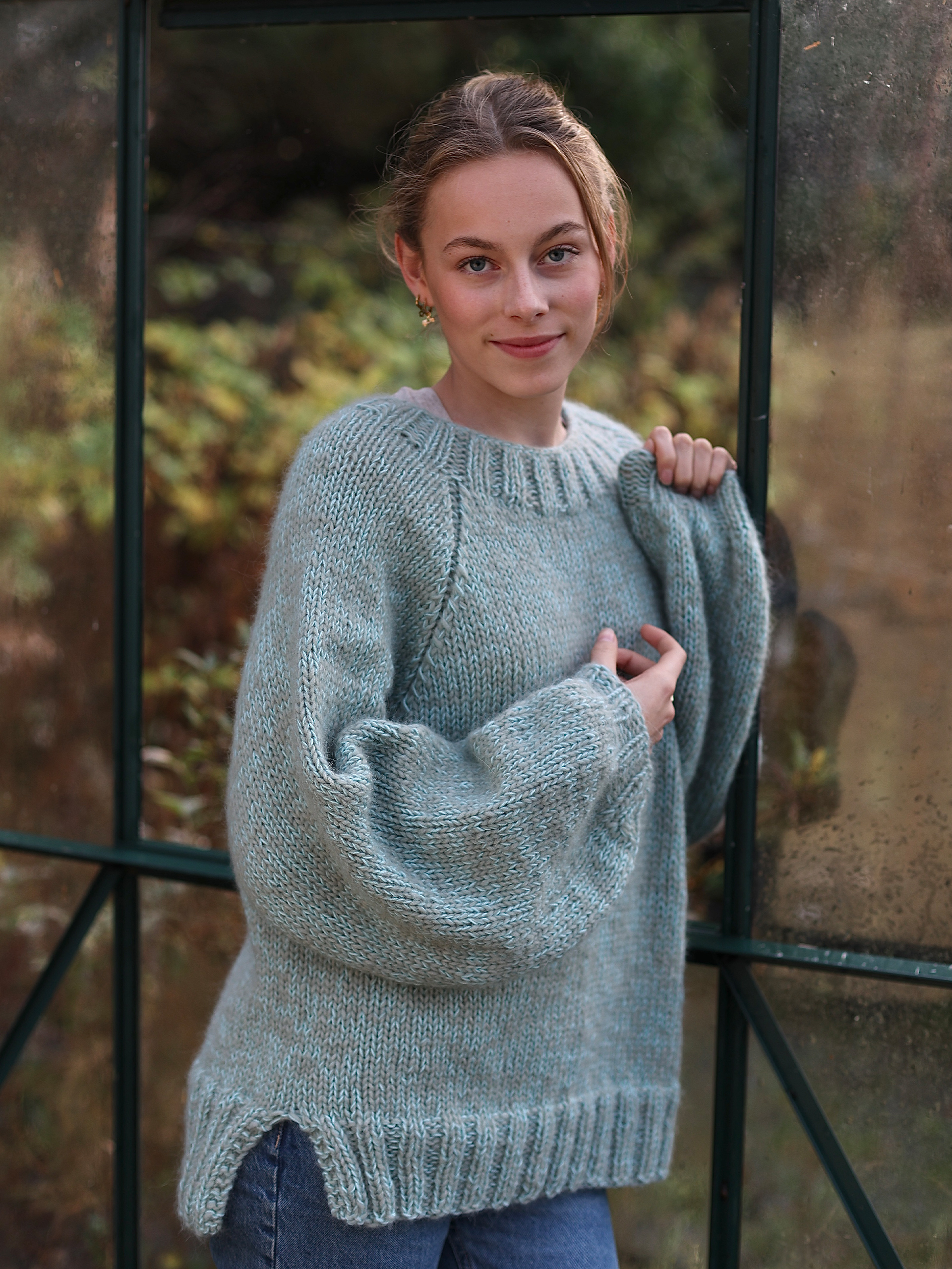 EIR genser lys petrol