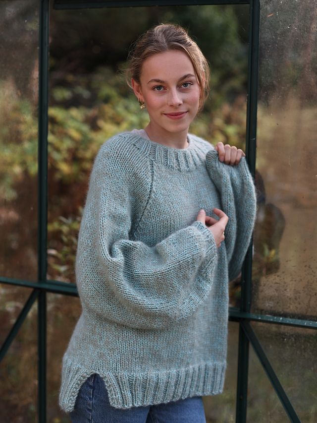 EIR genser lys petrol