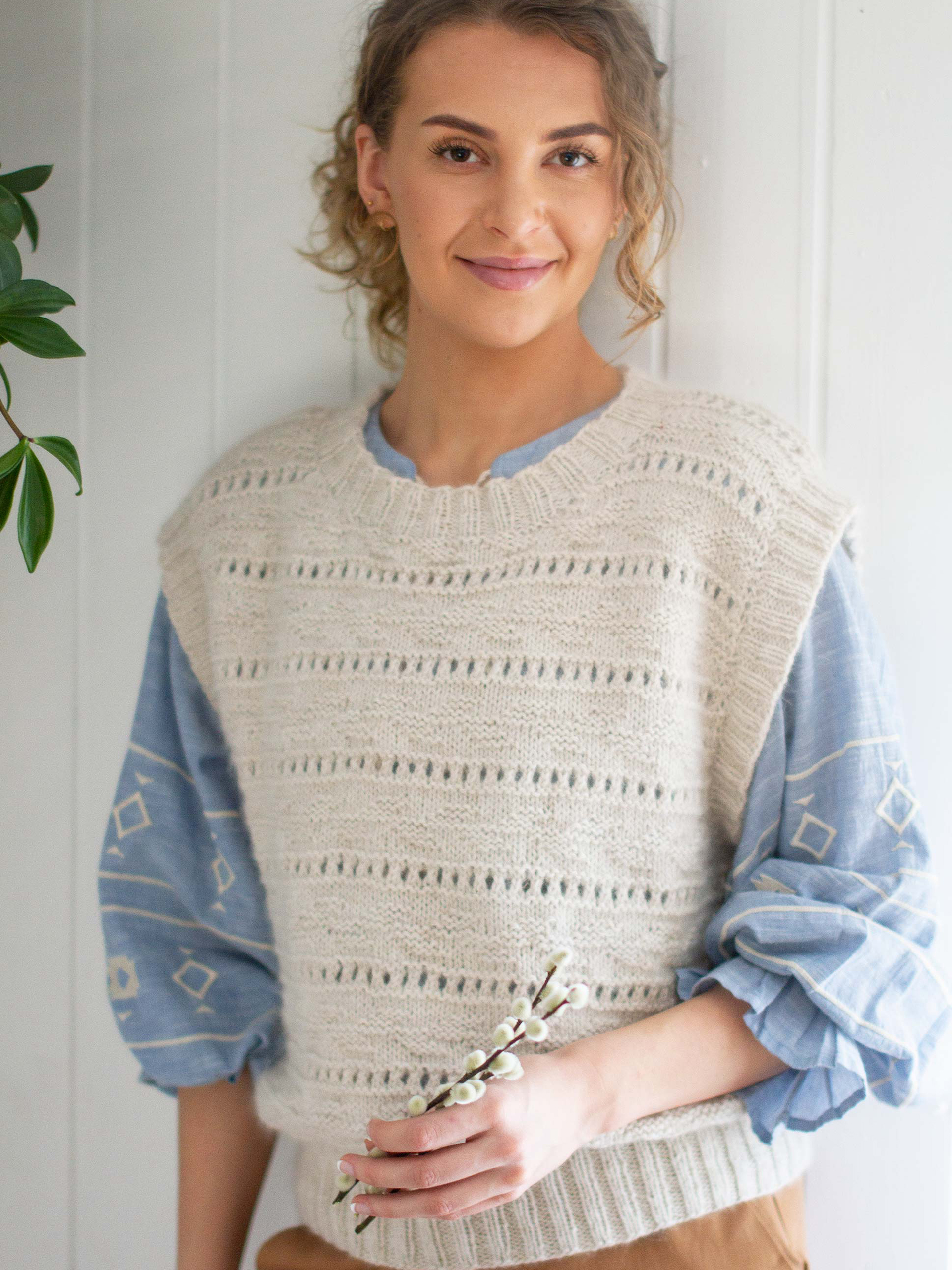 Englamark vest lys beige melert