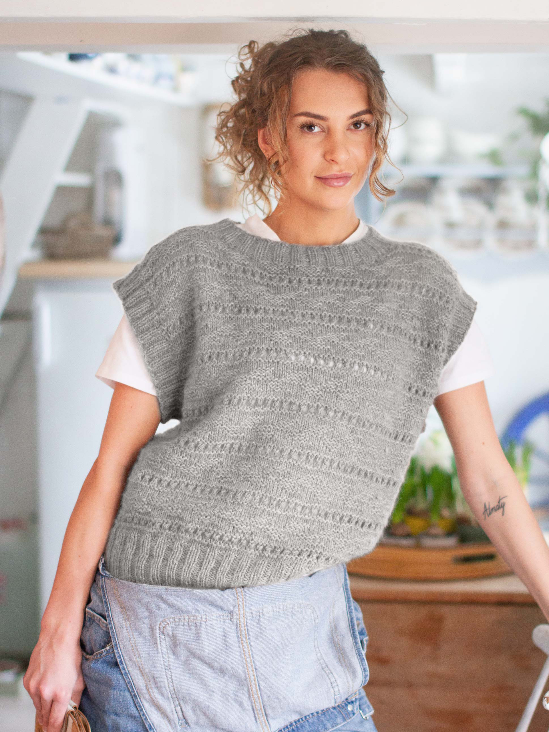 Englamark vest lys grå melert