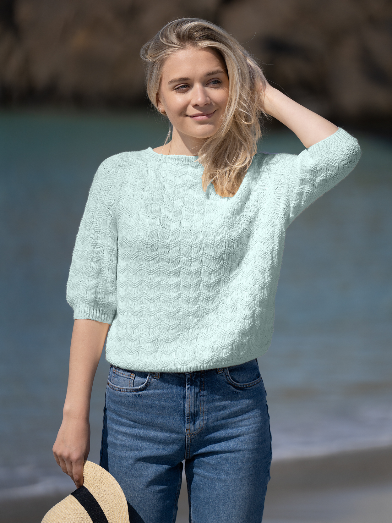 FAM genser lys petrol