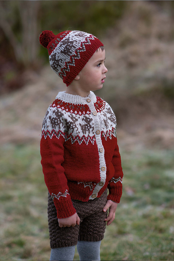 FAUNA jakke og lue dyp rød