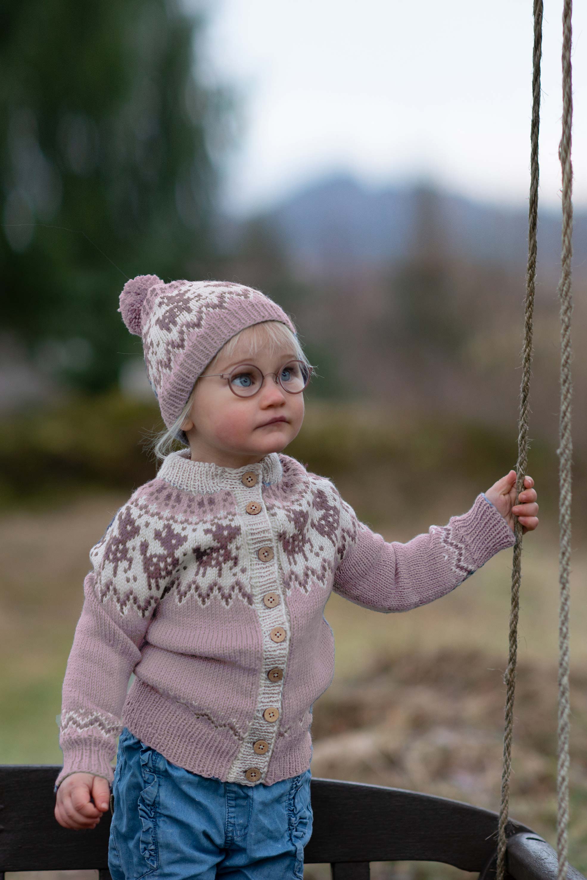 FAUNA jakke og lue pudderrosa