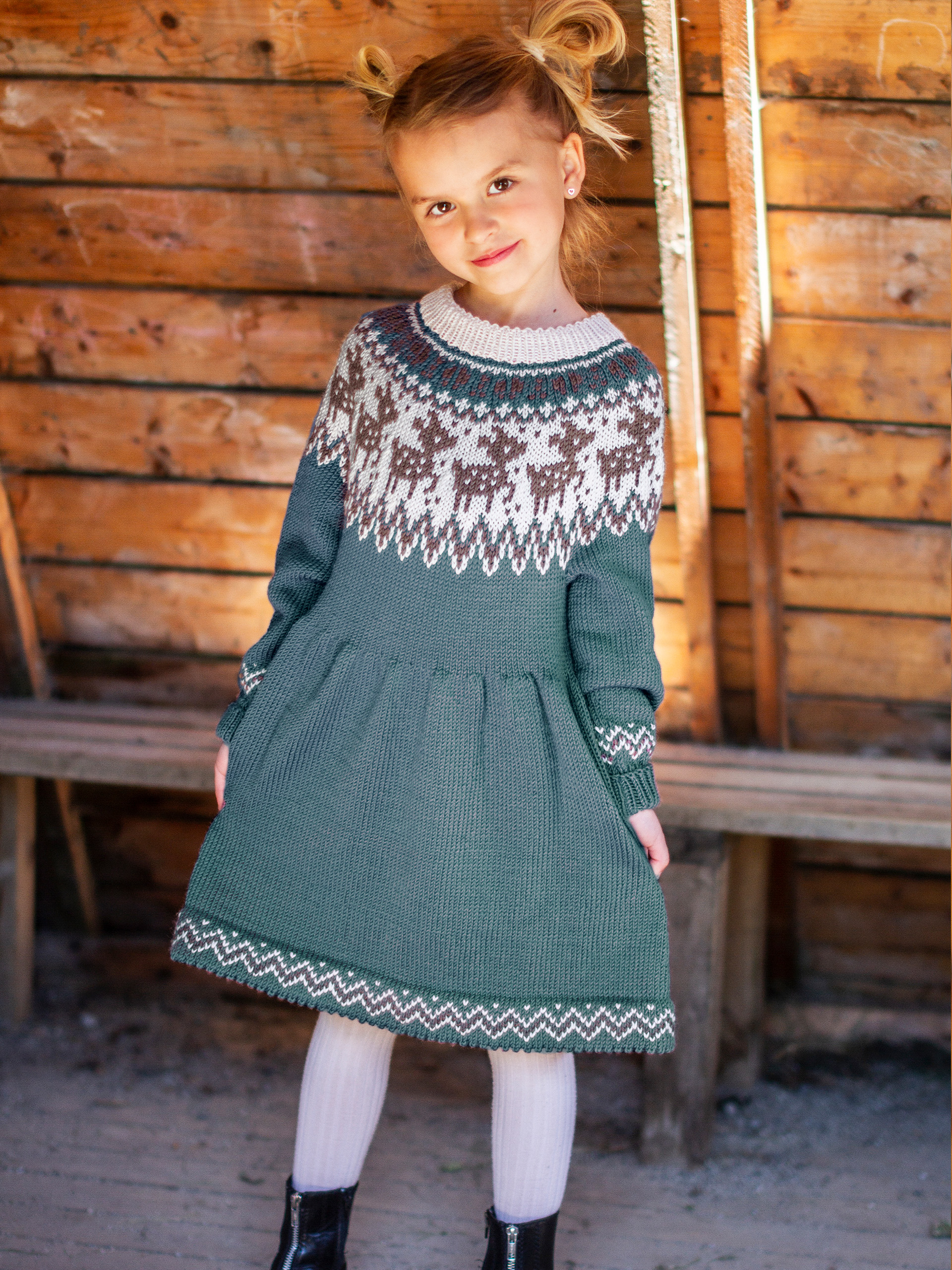 FAUNA kjole grågrønn