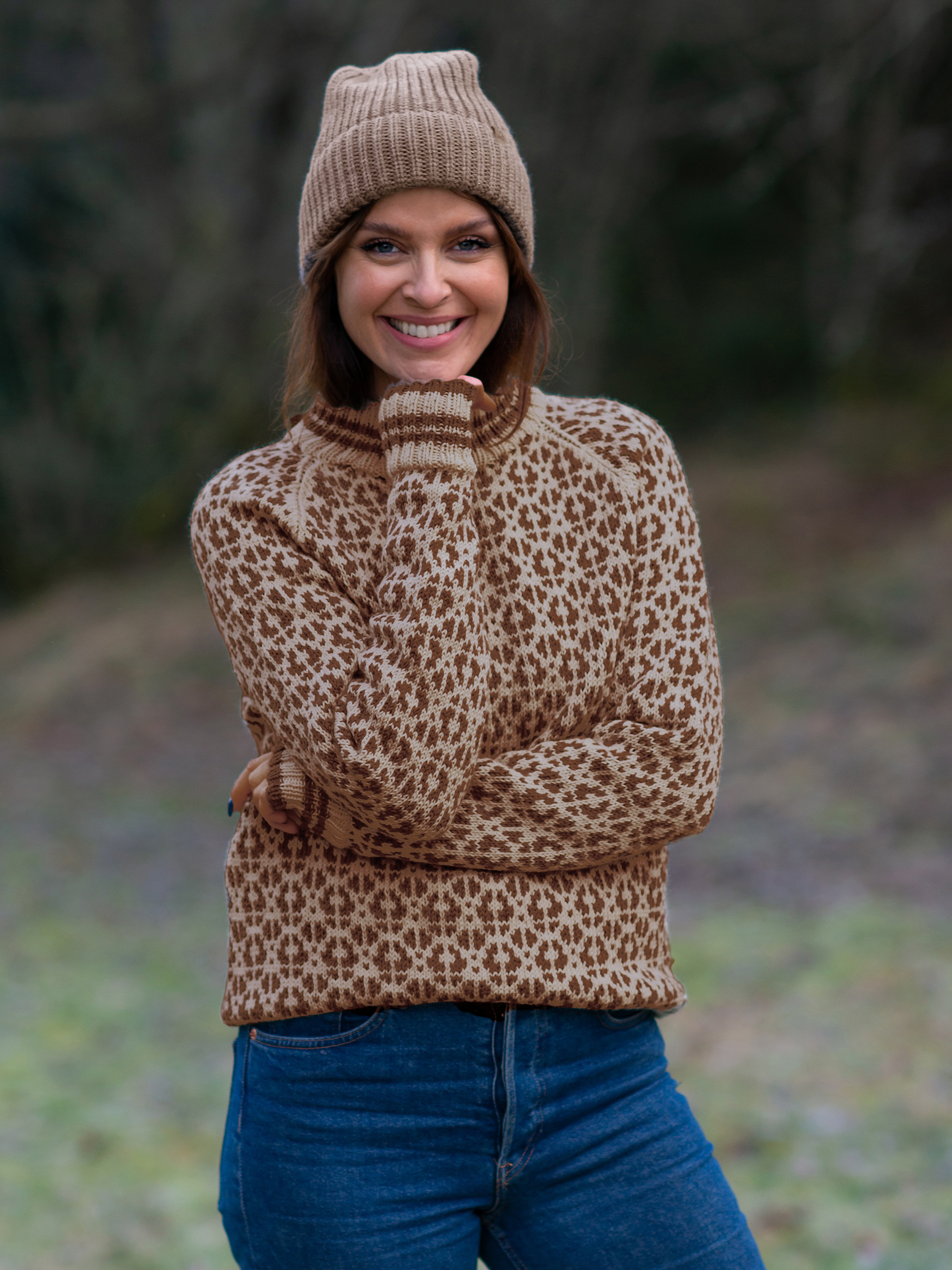 FLOKK genser dame beige rustbrun