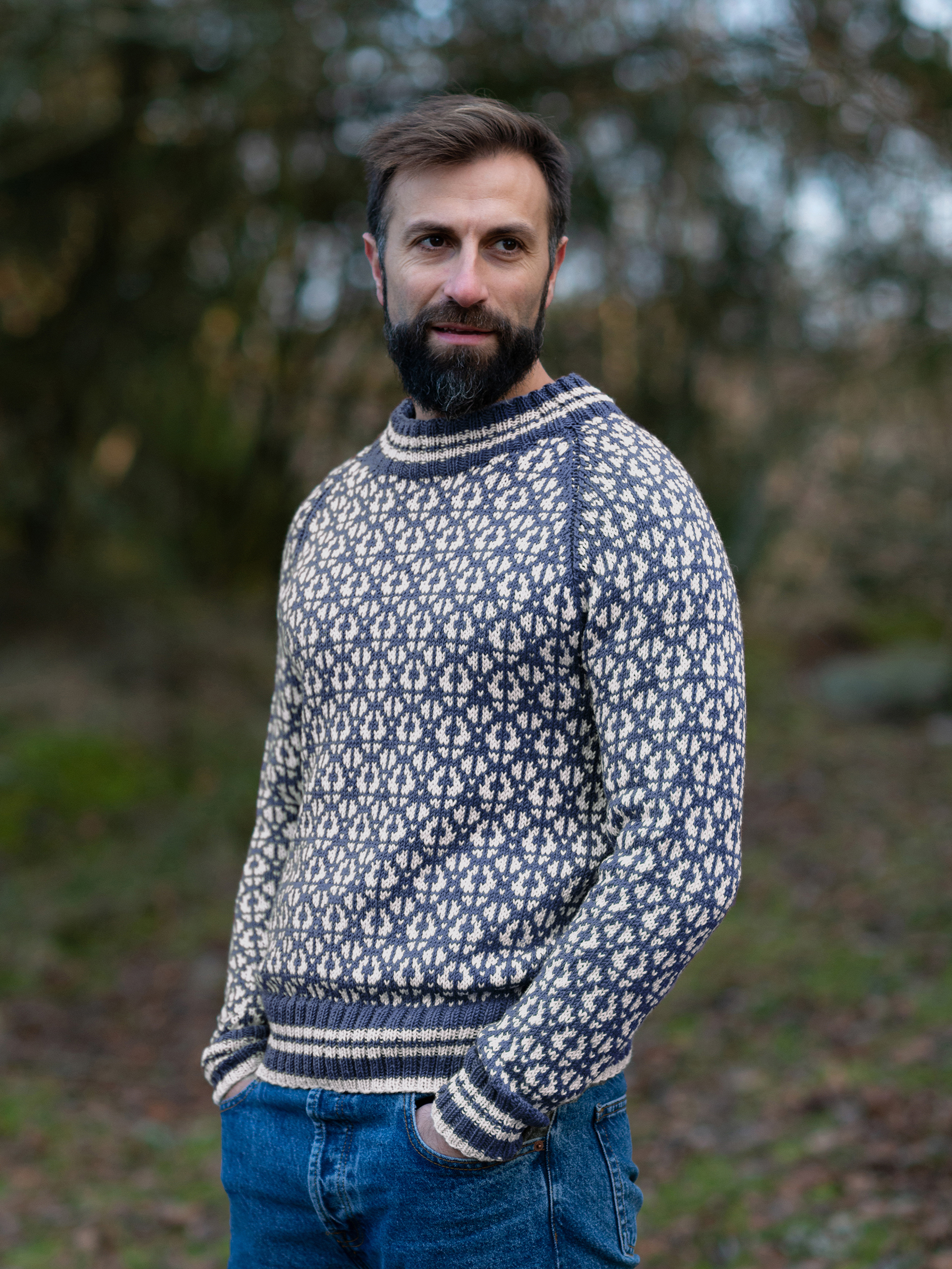 FLOKK genser herre denim kitt