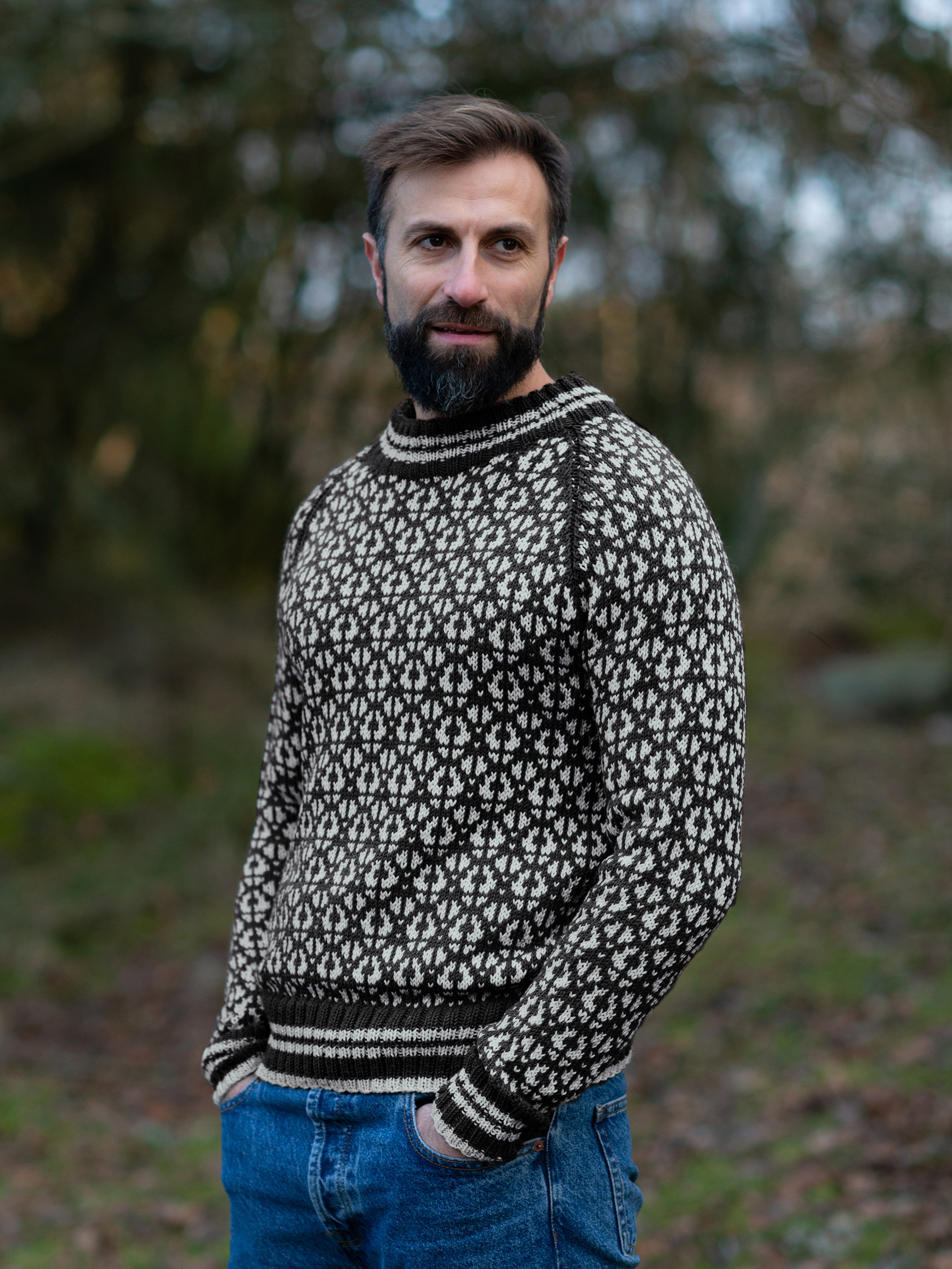 FLOKK genser herre sort kitt