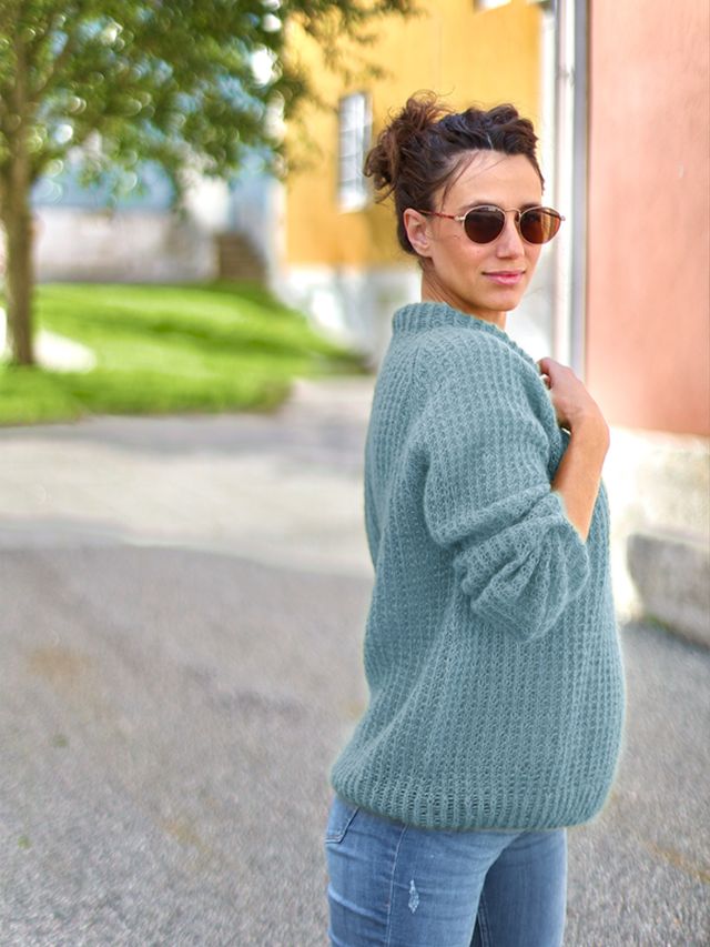 FRID genser lys petrol