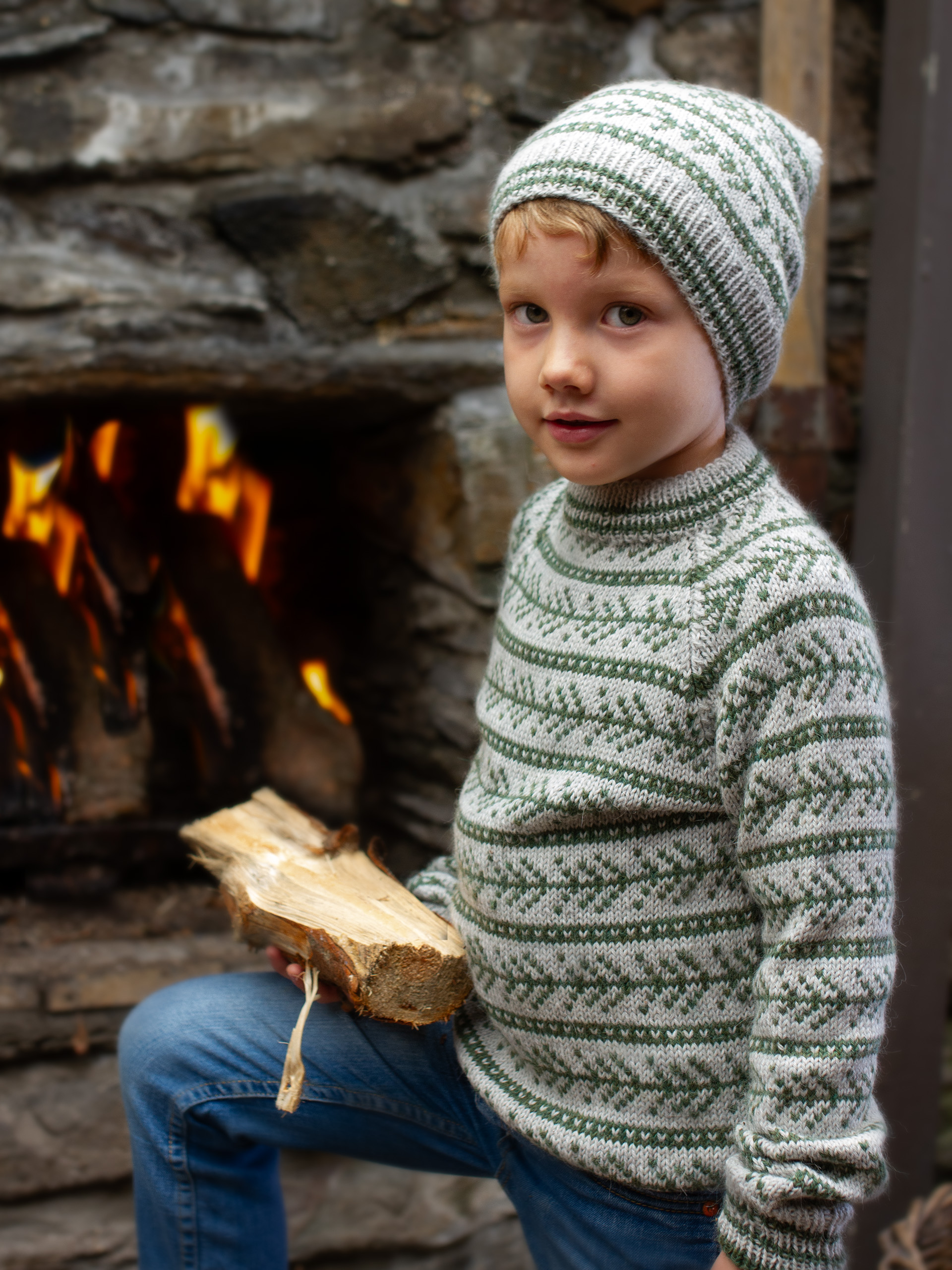 GRANSKUDD genser & lue mini lys grå