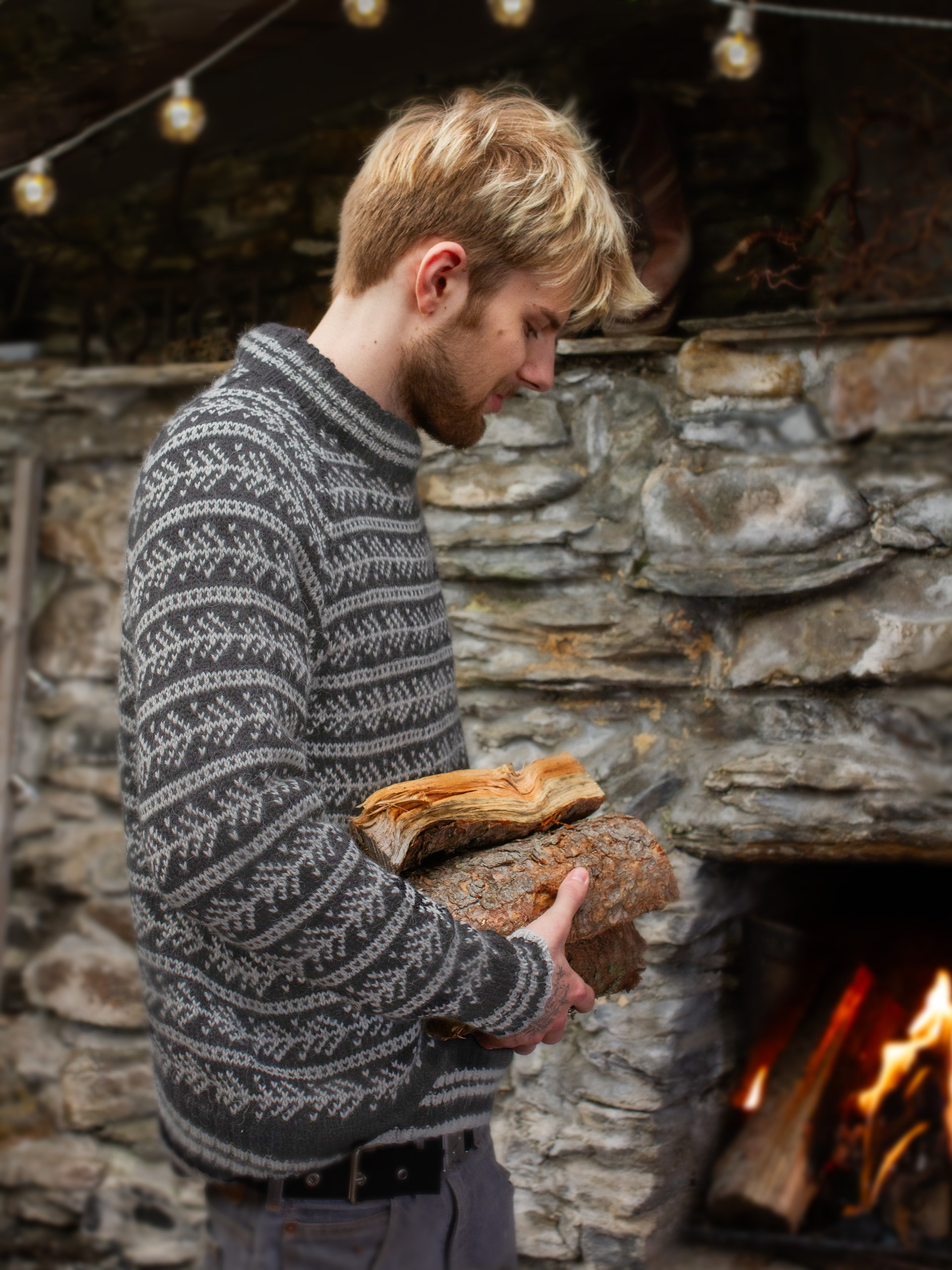 GRANSKUDD genser mørk gråmelert