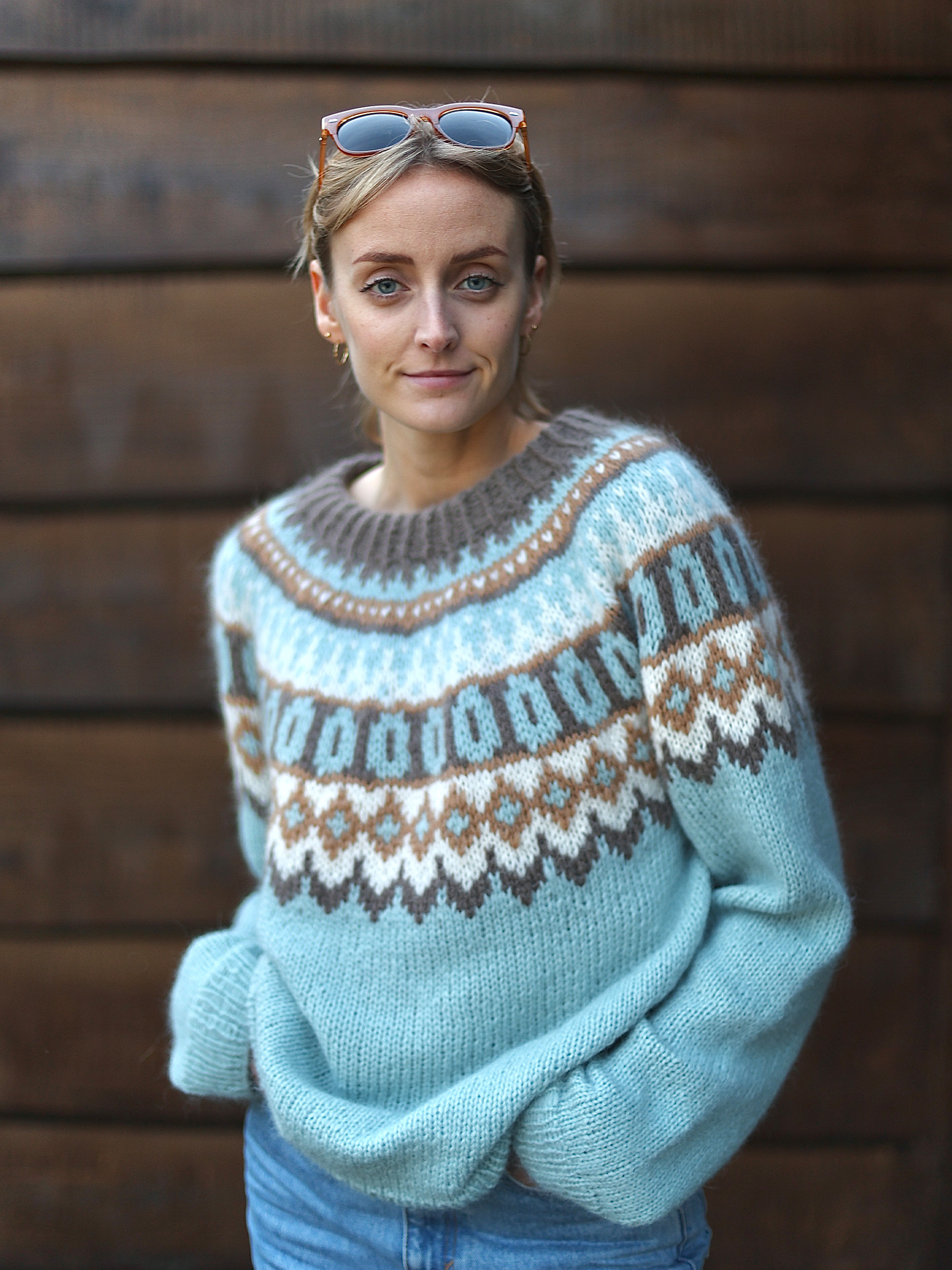 HAUK genser lys petrol