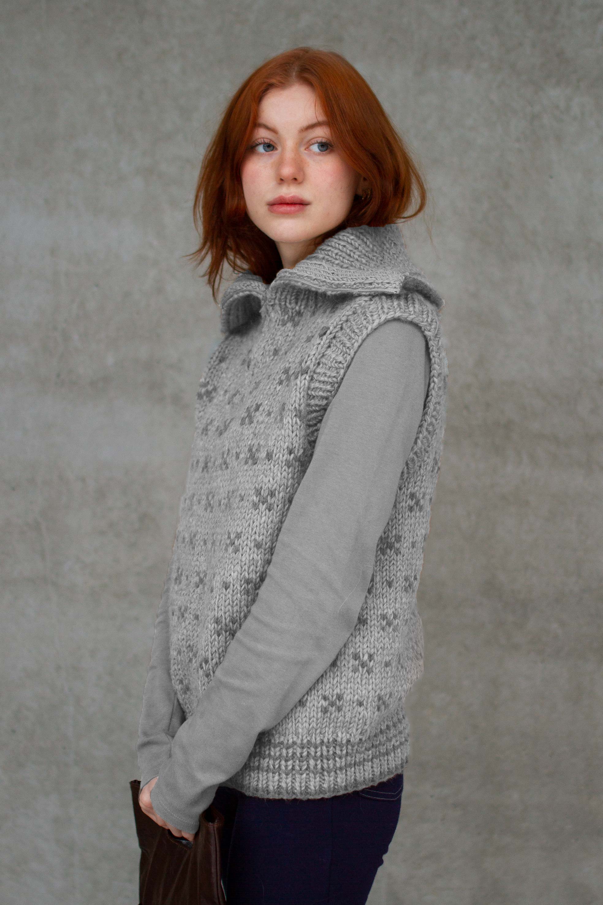 HUSAVIK zip vest grå