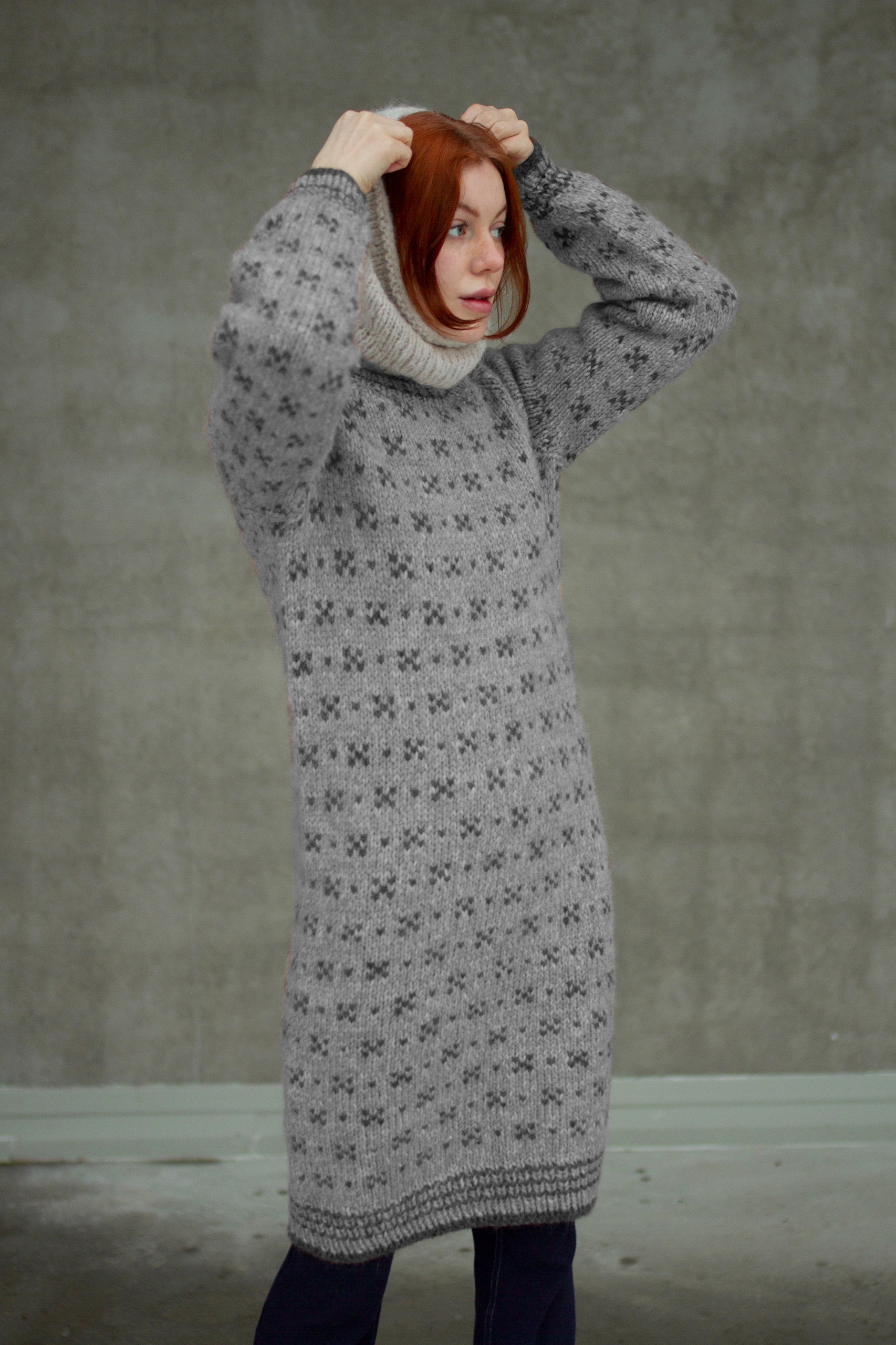 HUSAVIK kjole lys grå