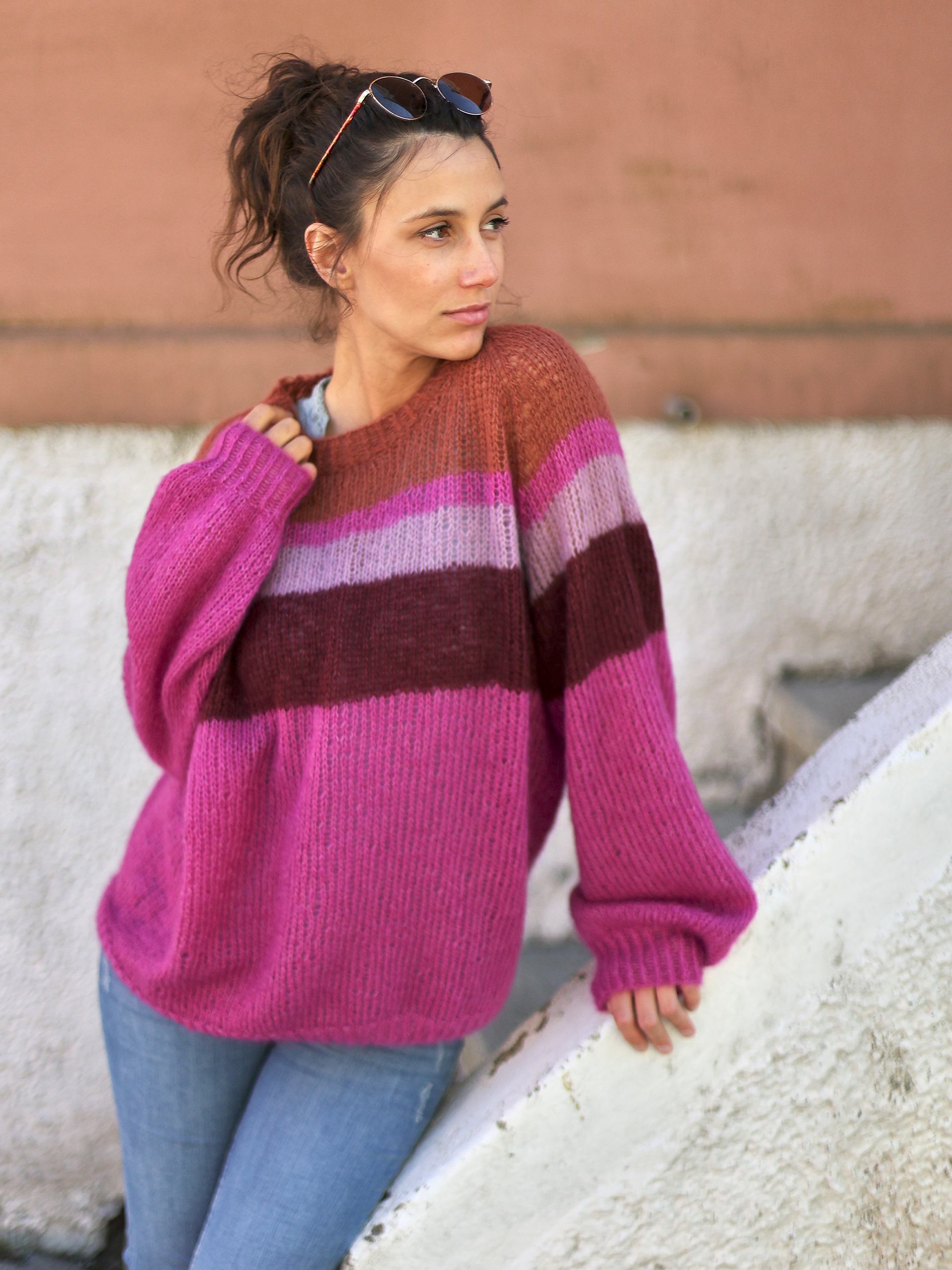 INDIE genser mørk rosa