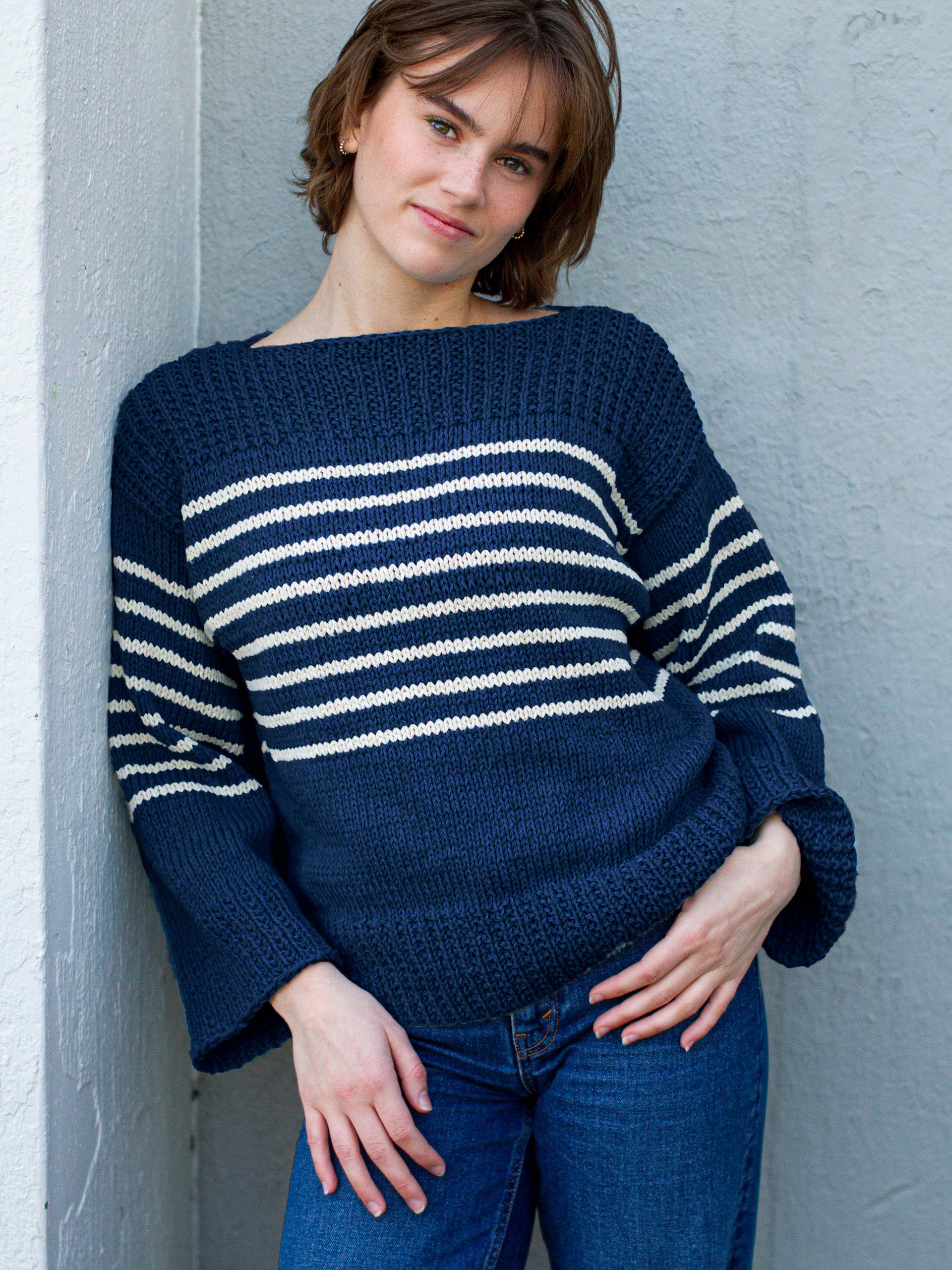JEAN genser marineblå