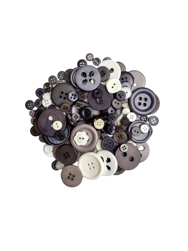 Button Mix - Grå/Hvit