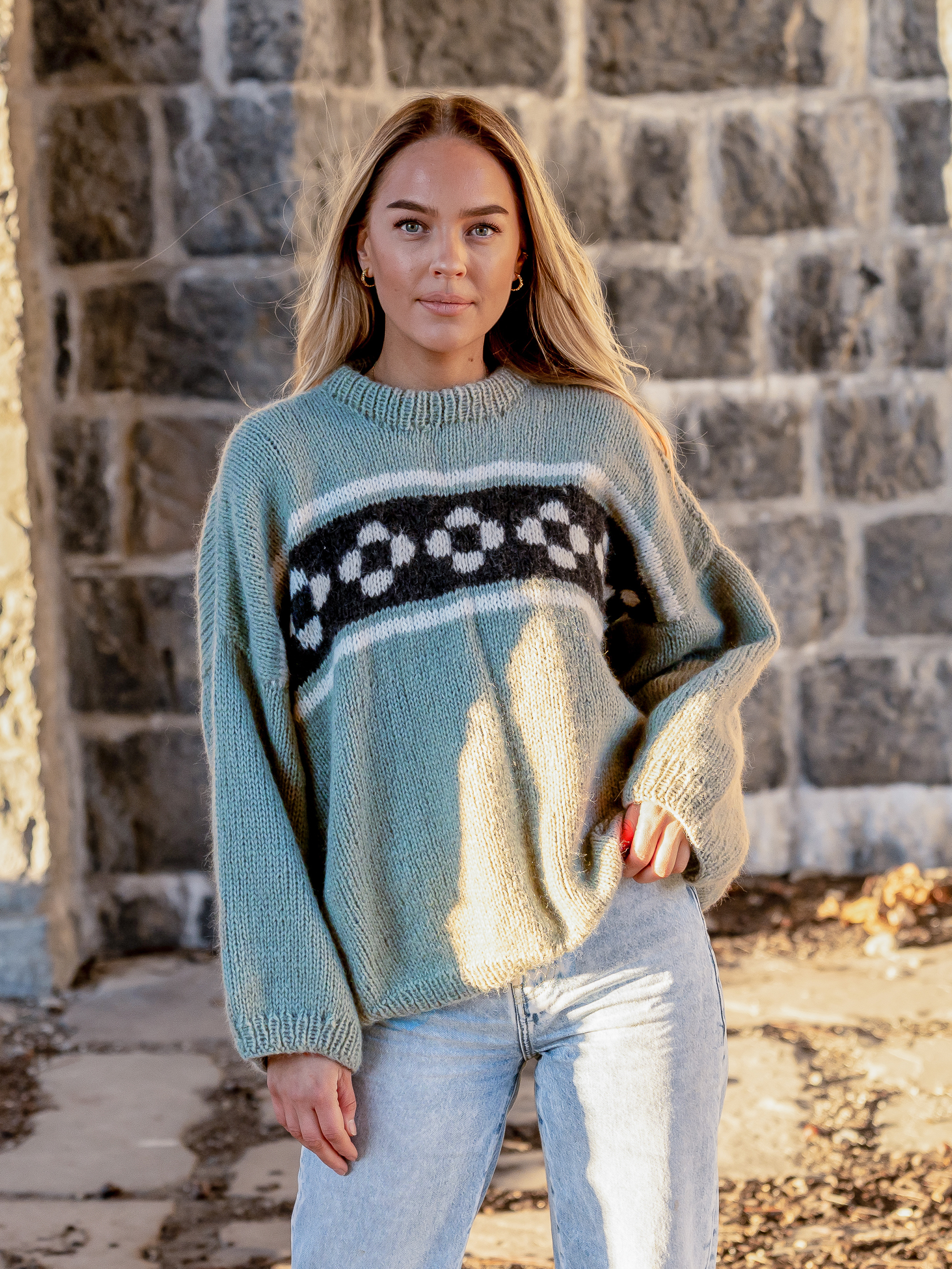 Lukmolykkja genser støvetgrønn