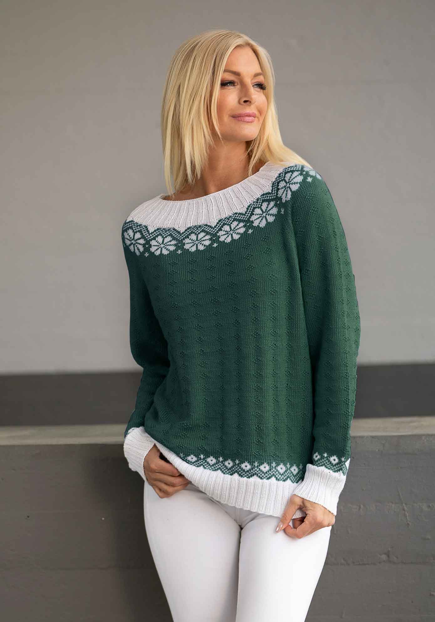 1917-4 Lydia genser skogsgrønn