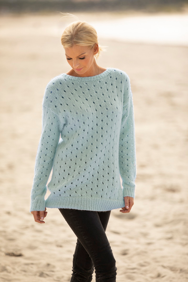 1922-5 Mot genser eller jakke lys petrol