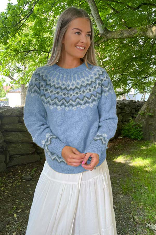 101-05 Dolomitt genser lys denim