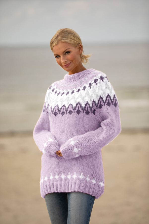 1922-4 Takk genser lys lilla 