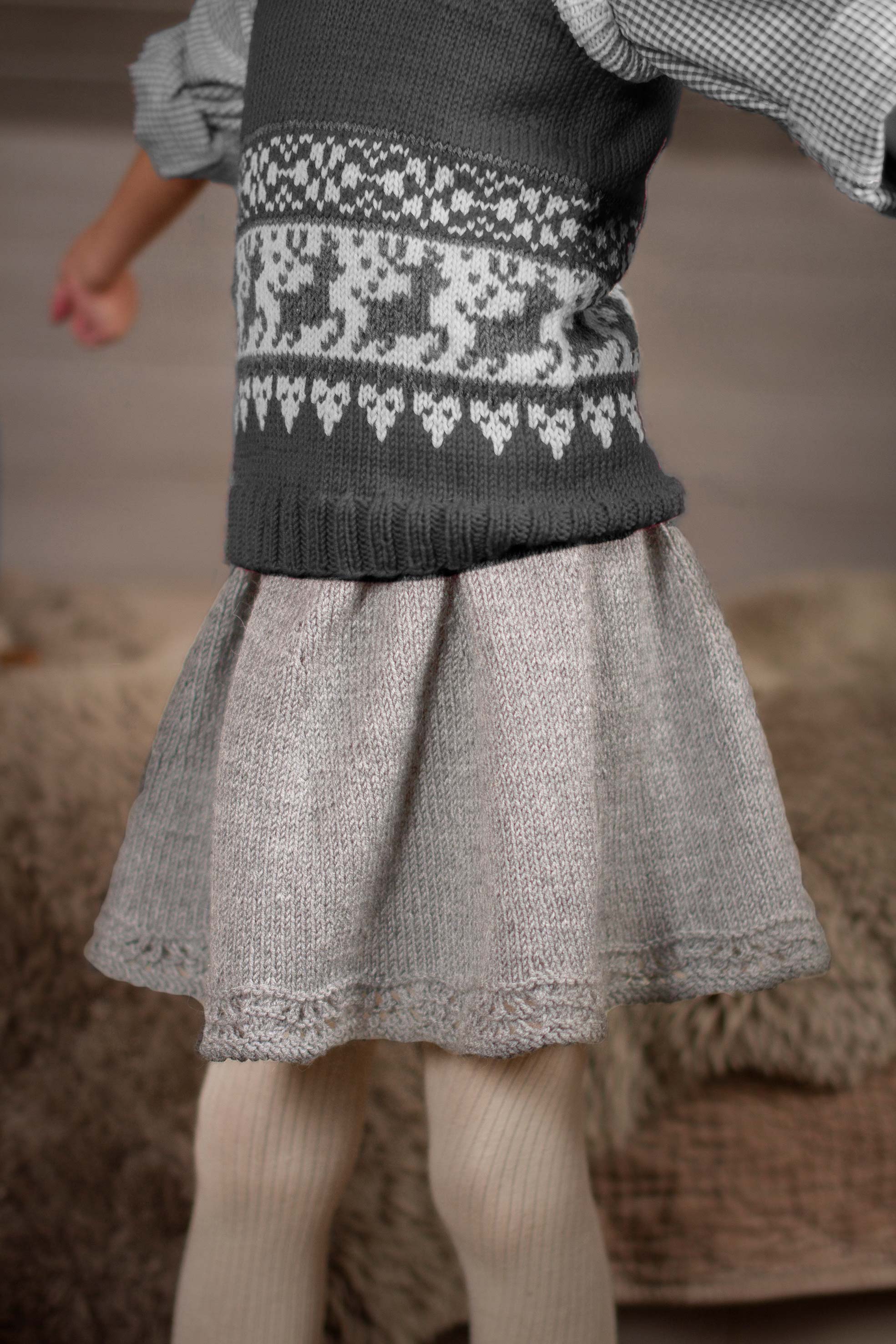 MIMMIS danseskjørt lys gråmelert