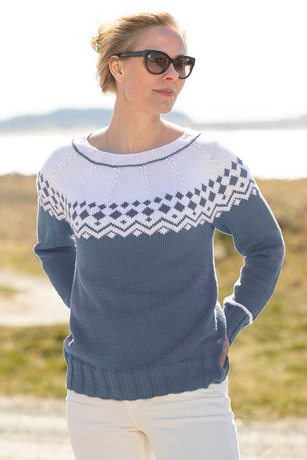 1913-7 Naust genser jeansblå