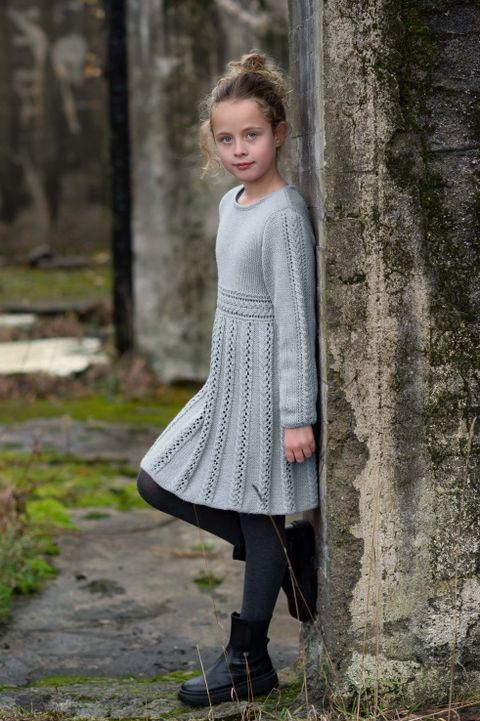 NELIA kjole lys gråblå