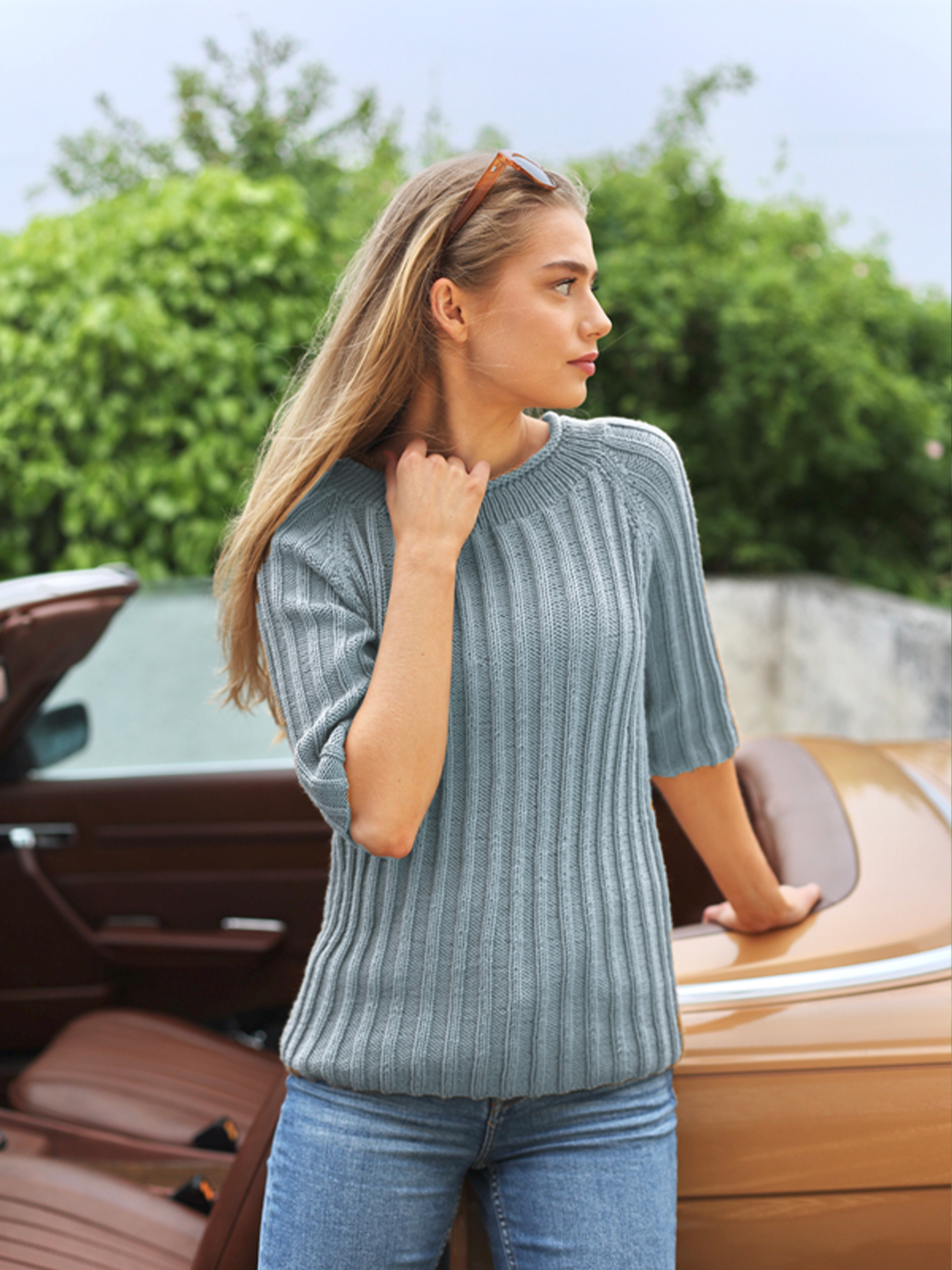 NELLI topp lys petrol