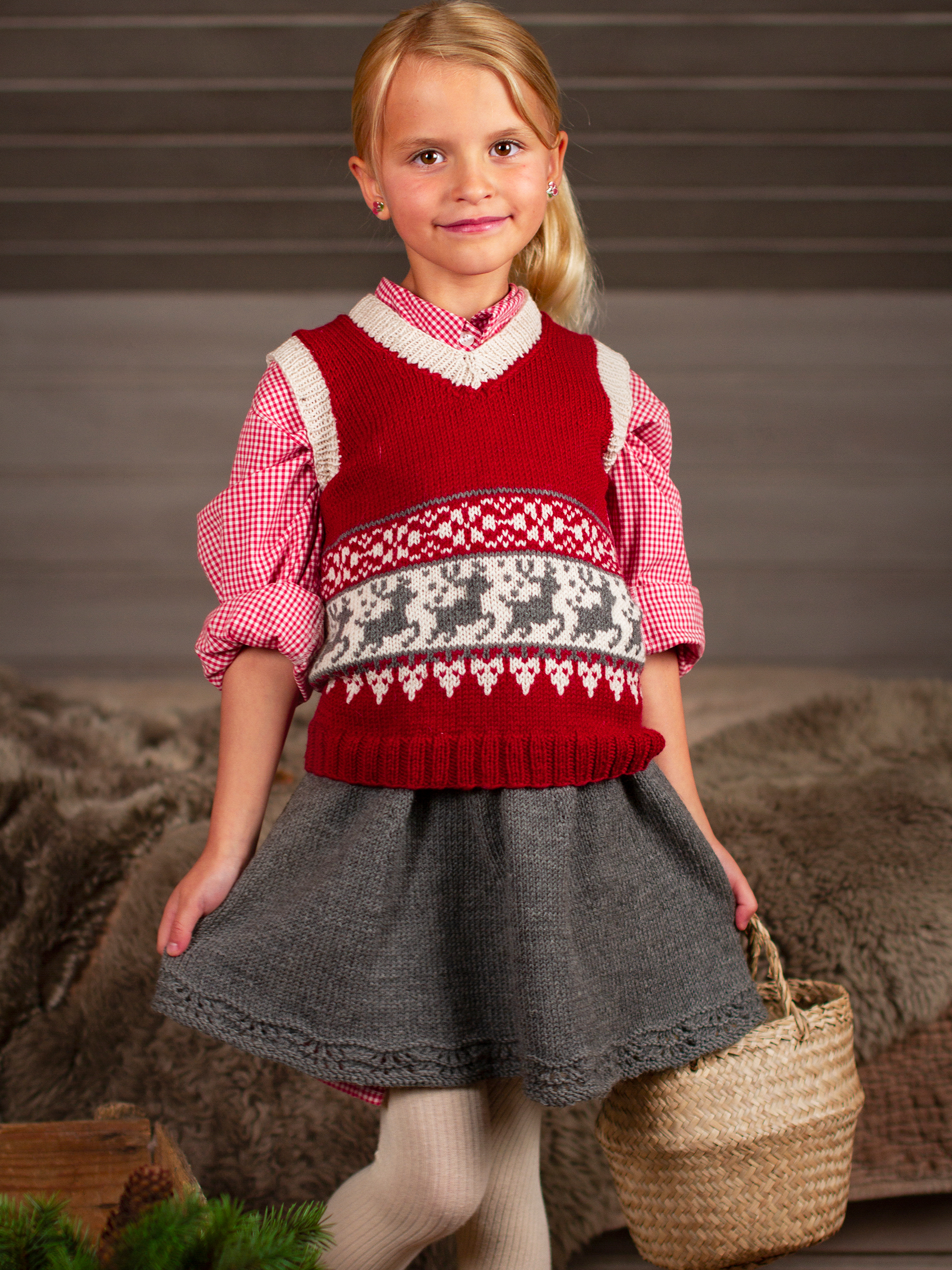 REINDANS vest dyp rød