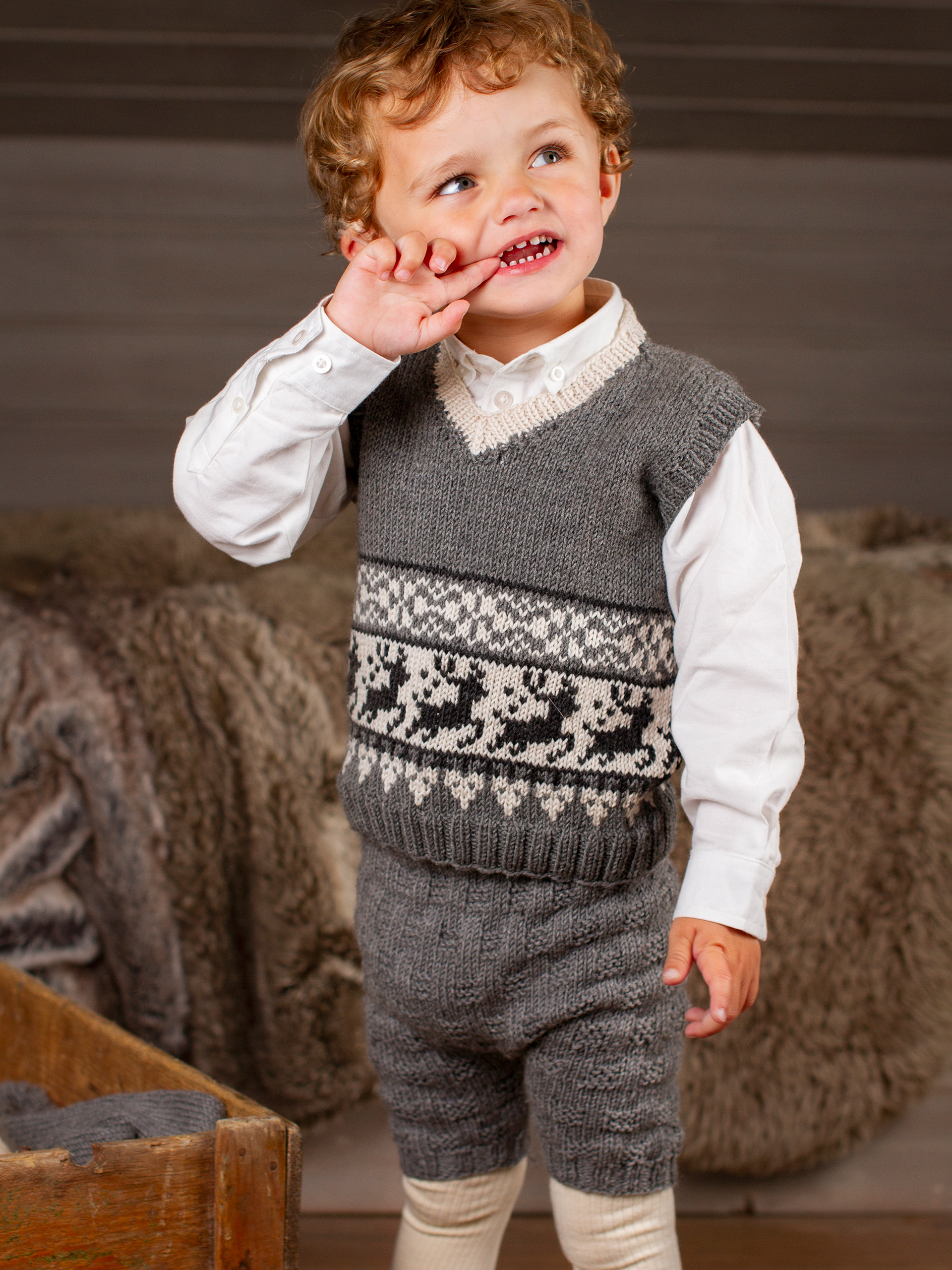 REINDANS vest gråmelert