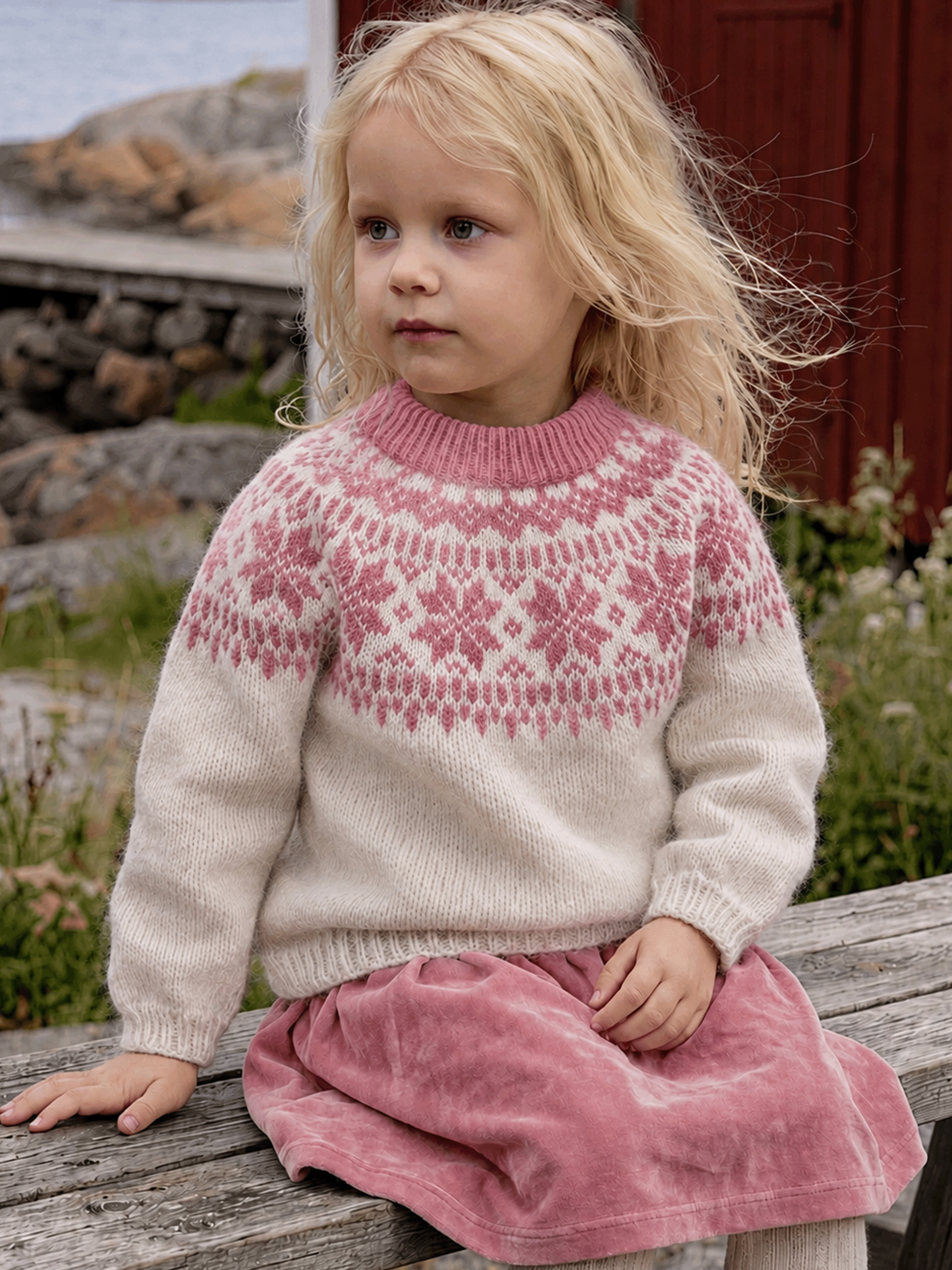 621MS-27f Chunky selbu genser mini (Dream)
