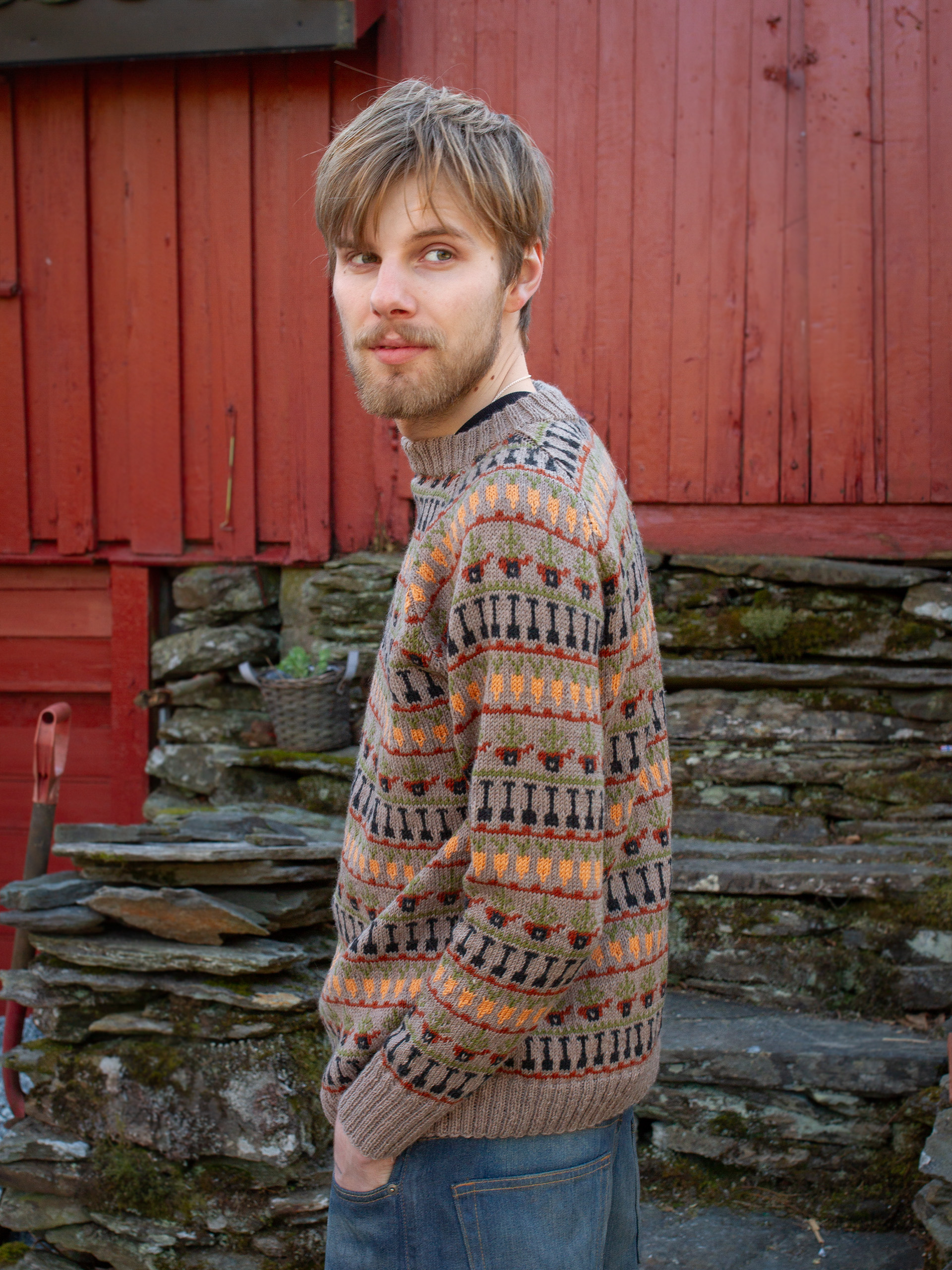 423K-09b RØTTER genser herre