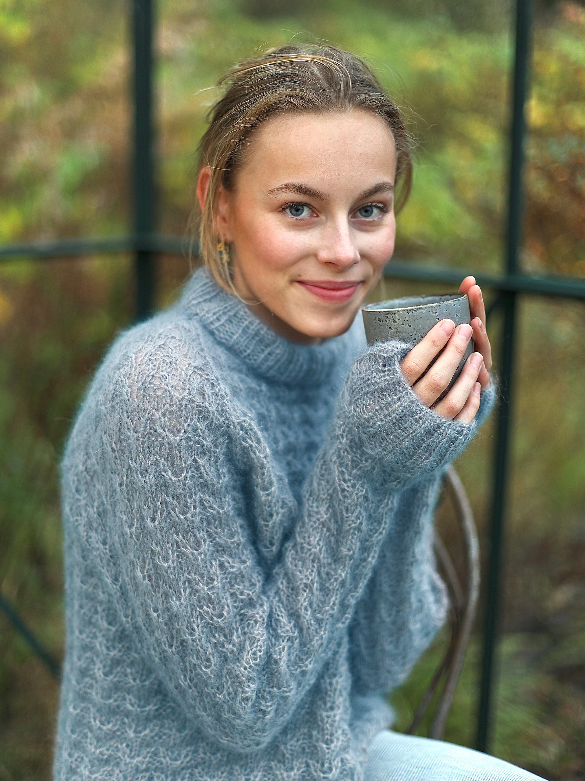 SINA genser lys petrol