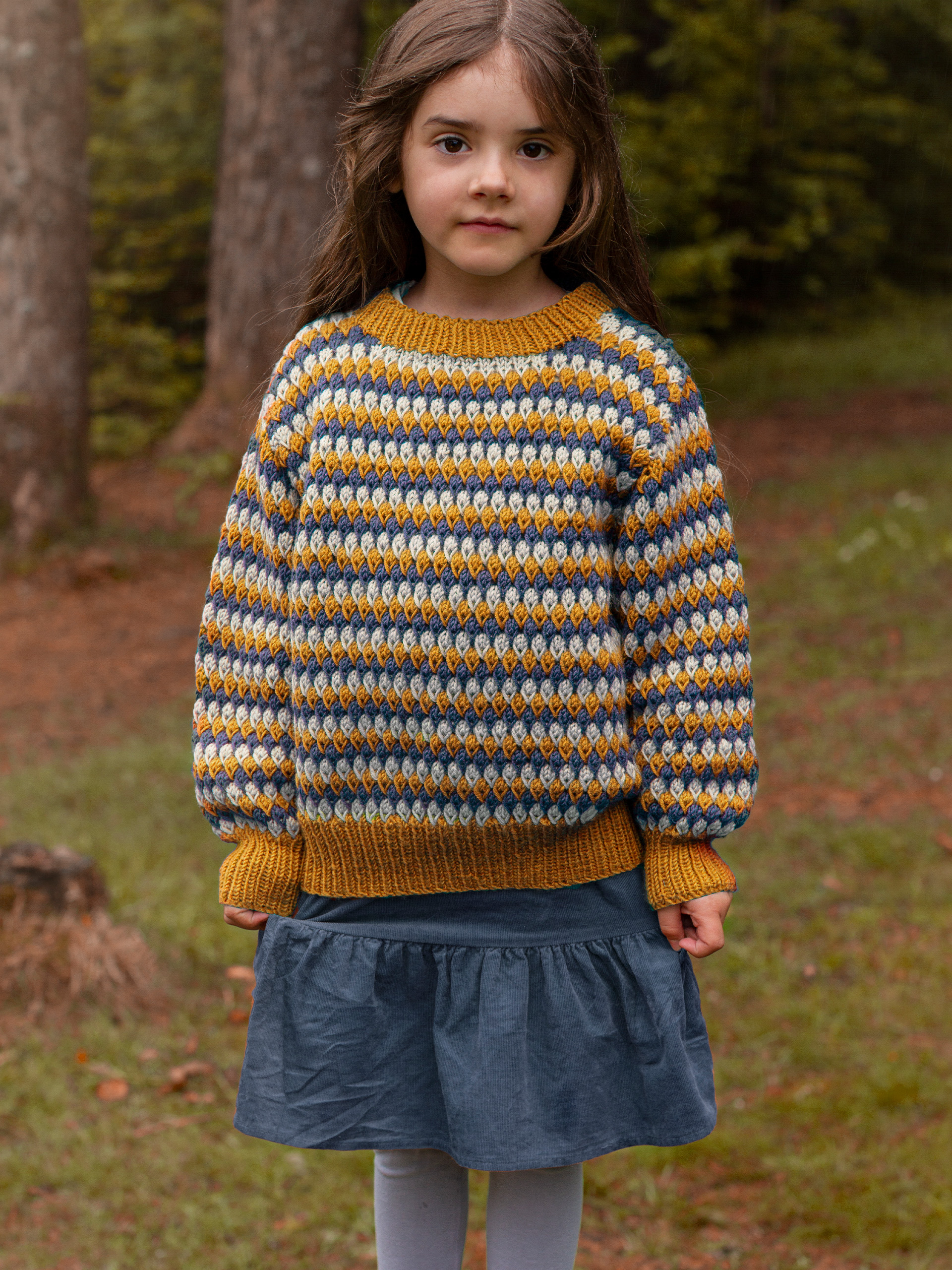 STAVA genser striper gullgul