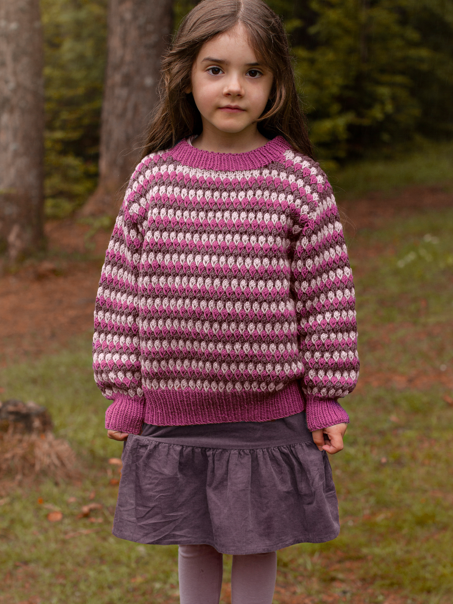 STAVA genser striper rosa