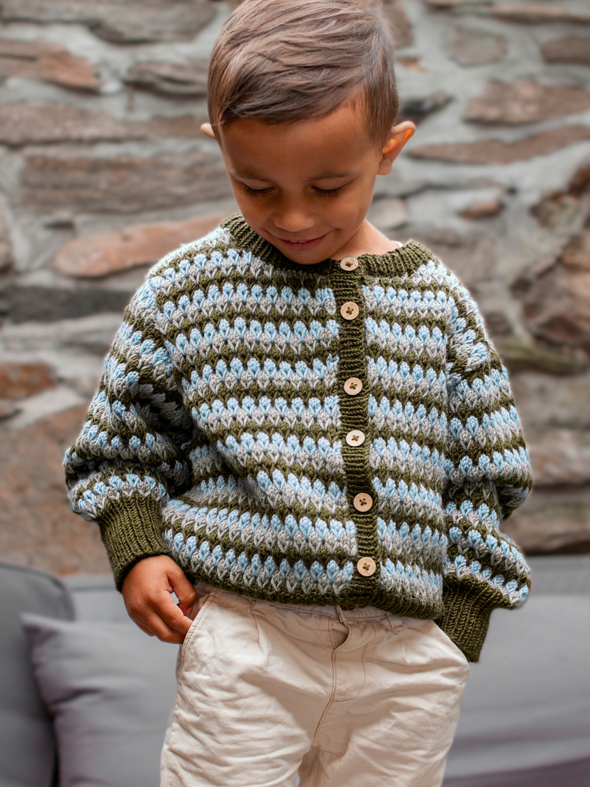 STAVA jakke striper mørk oliven