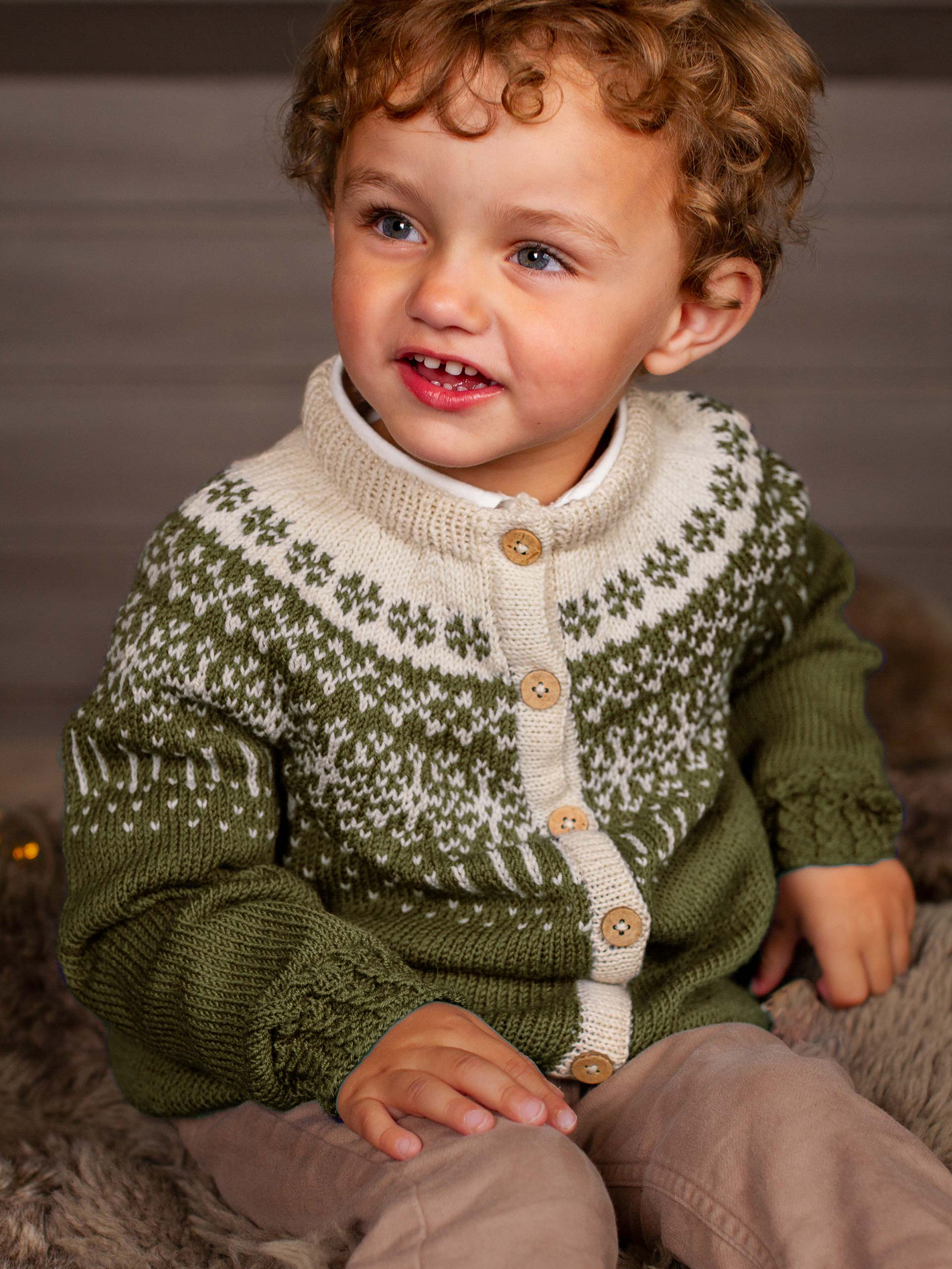 STJERNESKUDD jakke barn oliven-kitt